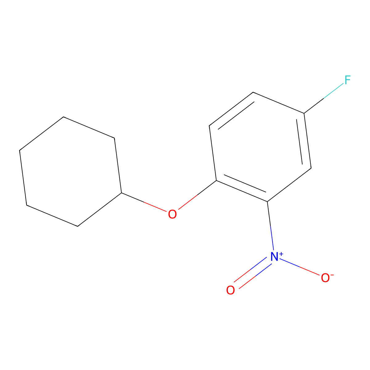 1-(Cyclohexyloxy)-4-fluoro-2-nitrobenzen molecular structure, CAS 1233958-93-4