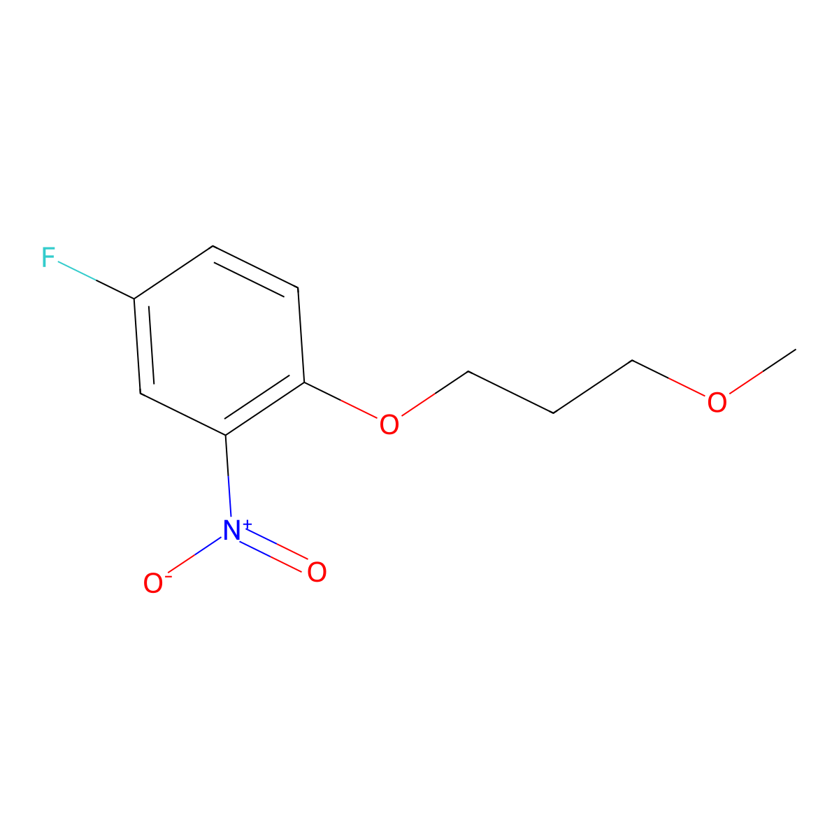 4-Fluoro-1-(3-methoxypropoxy)-2-nitrobenzene molecular structure, CAS 1233958-94-5