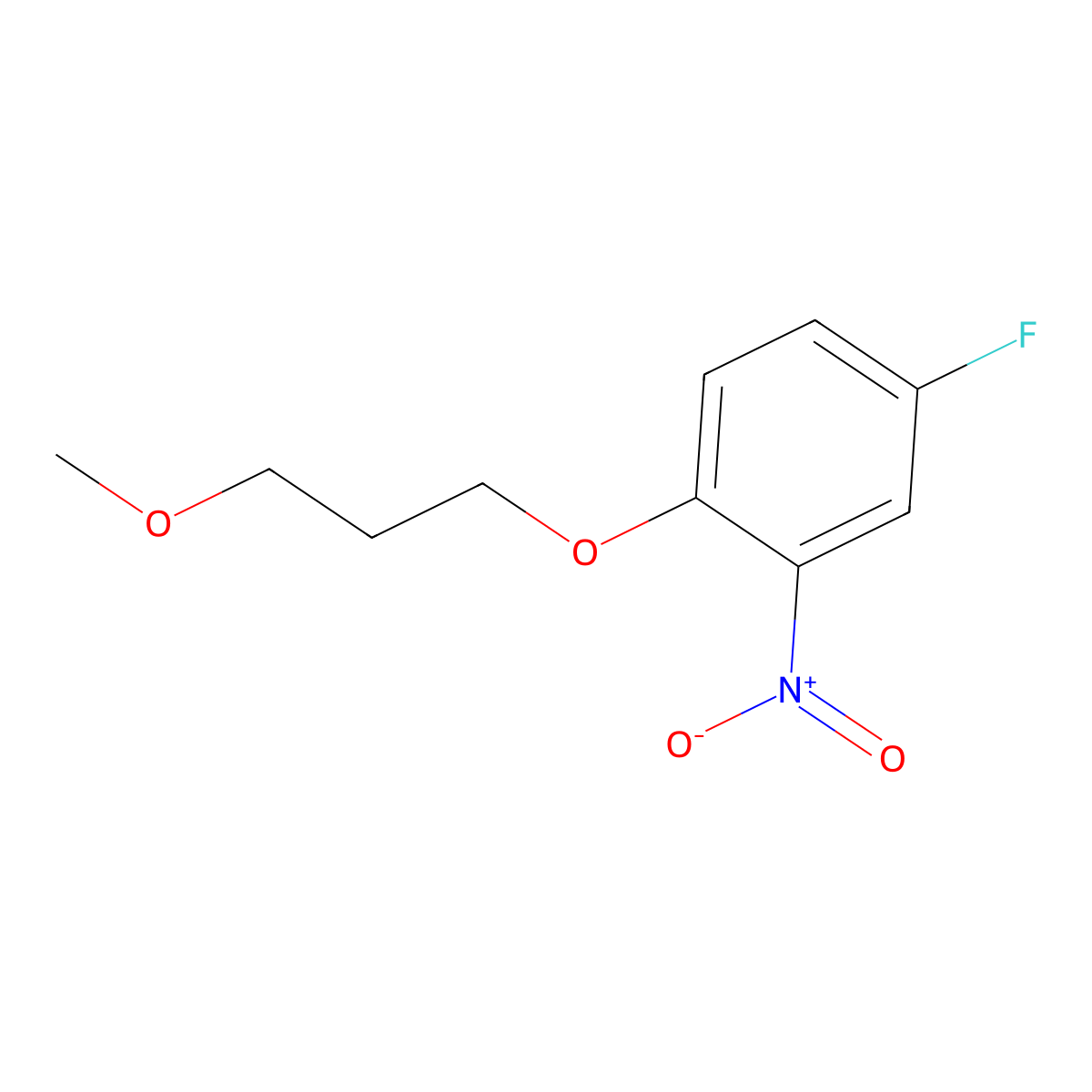 4-Fluoro-1-(3-methoxypropoxy)-2-nitrobenzene molecular structure, CAS 1233958-94-5