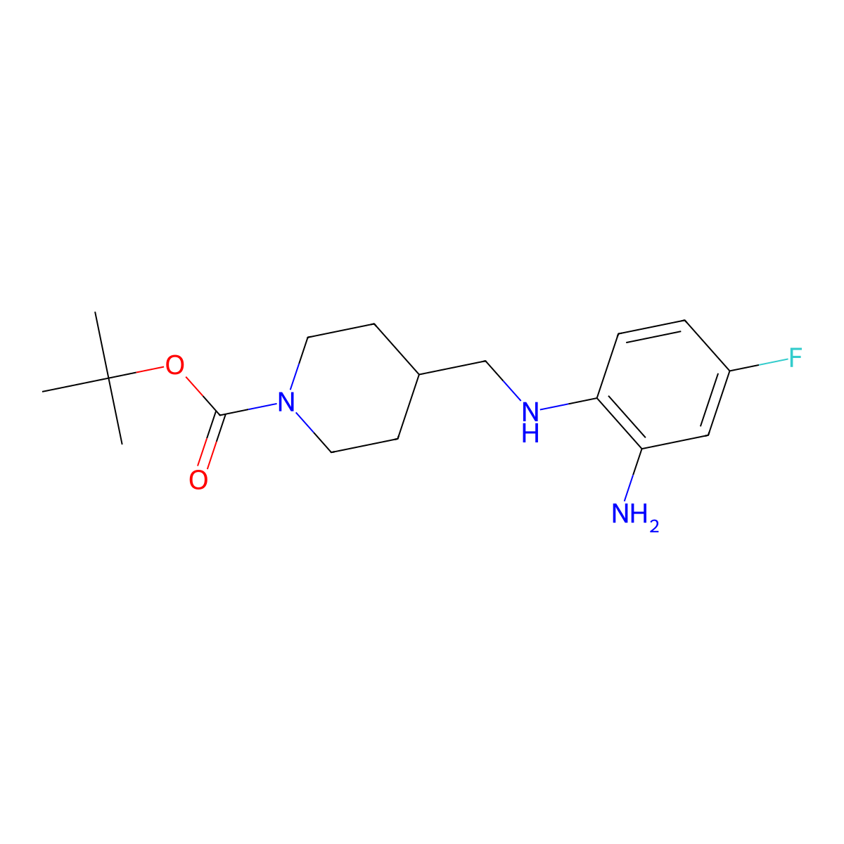 tert-Butyl 4-[(2-amino-4-fluorophenylamino)methyl]piperidine-1-carboxylate molecular structure, CAS 1233958-96-7