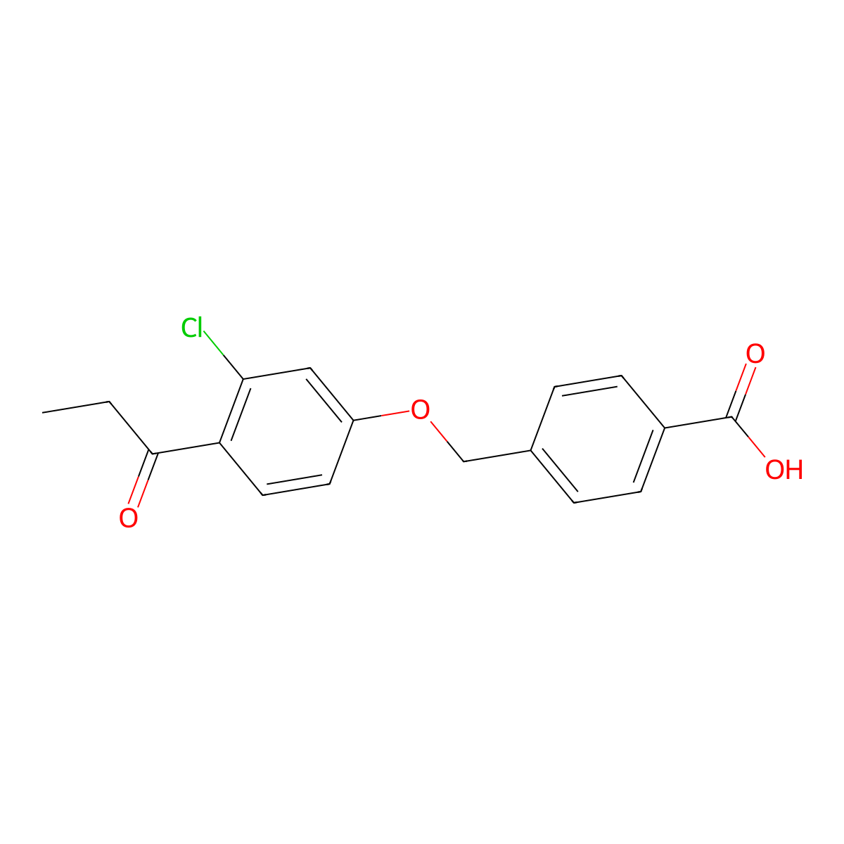 4-[[3-chloro-4-(1-oxopropyl)phenoxy]methyl]Benzoic acid molecular structure, CAS 1234-31-7
