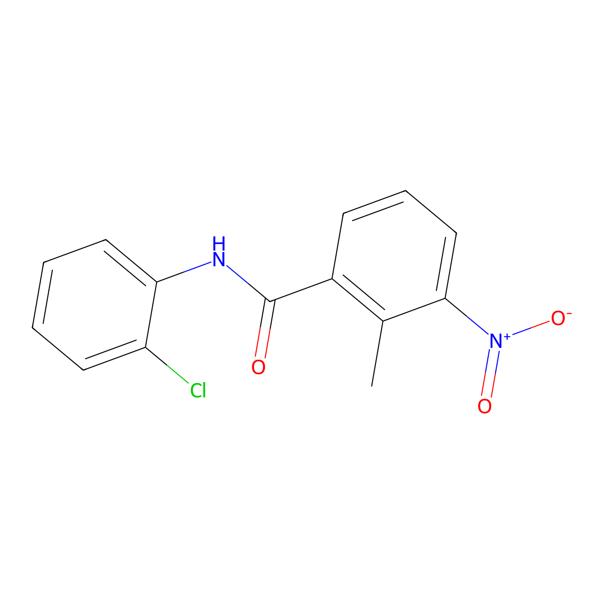 N-(2-chlorophenyl)-2-methyl-3-nitrobenzamide molecular structure, CAS 123400-37-3