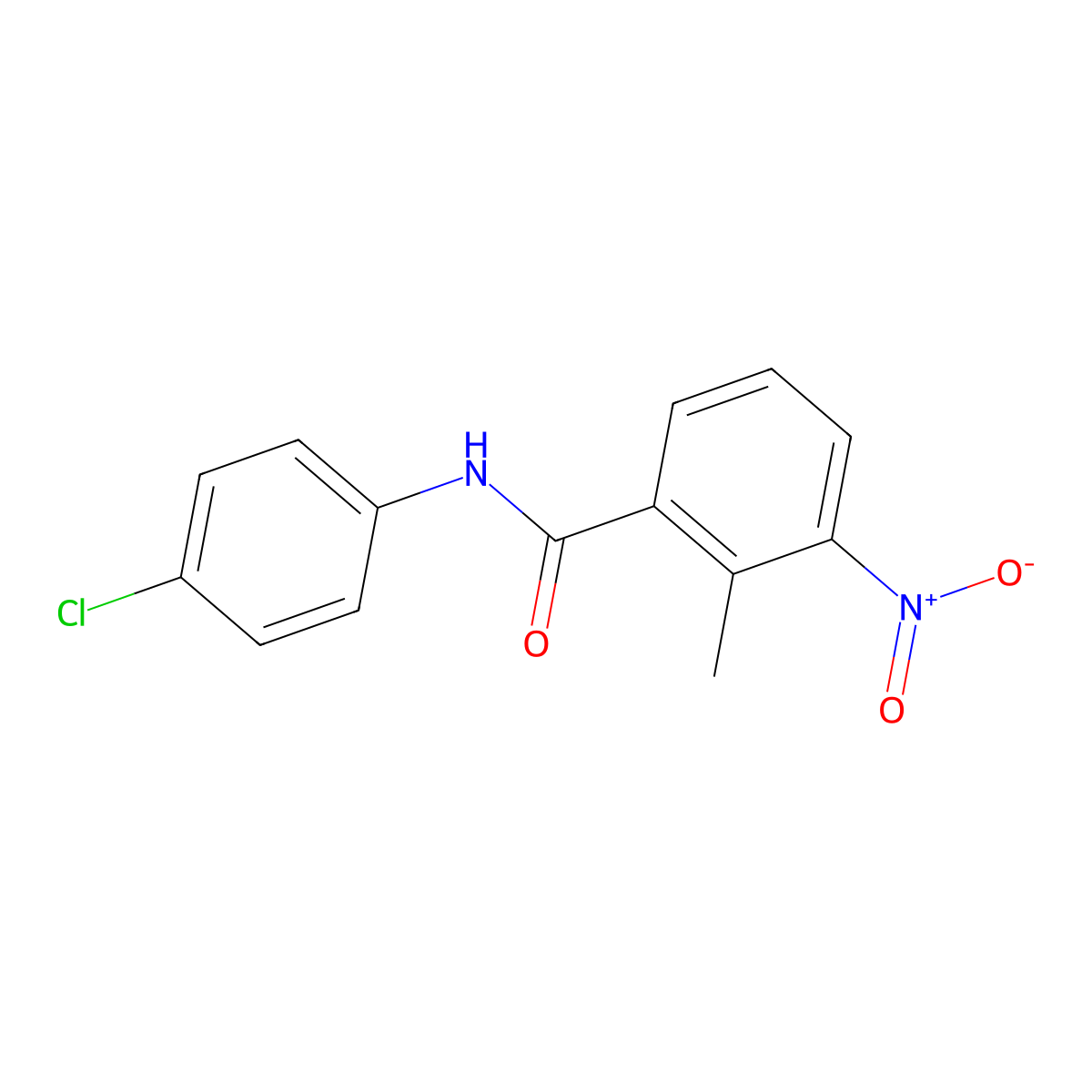 N-(4-chlorophenyl)-2-methyl-3-nitrobenzamide molecular structure, CAS 123400-38-4