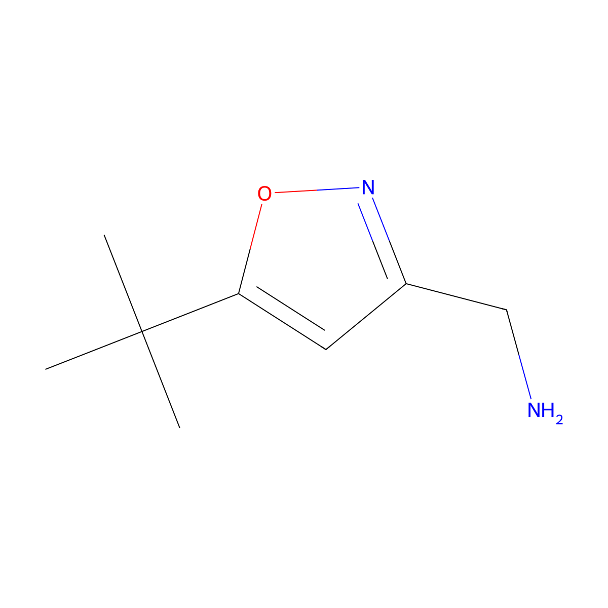 (5-(tert-Butyl)isoxazol-3-yl)methanamine molecular structure, CAS 1234009-99-4