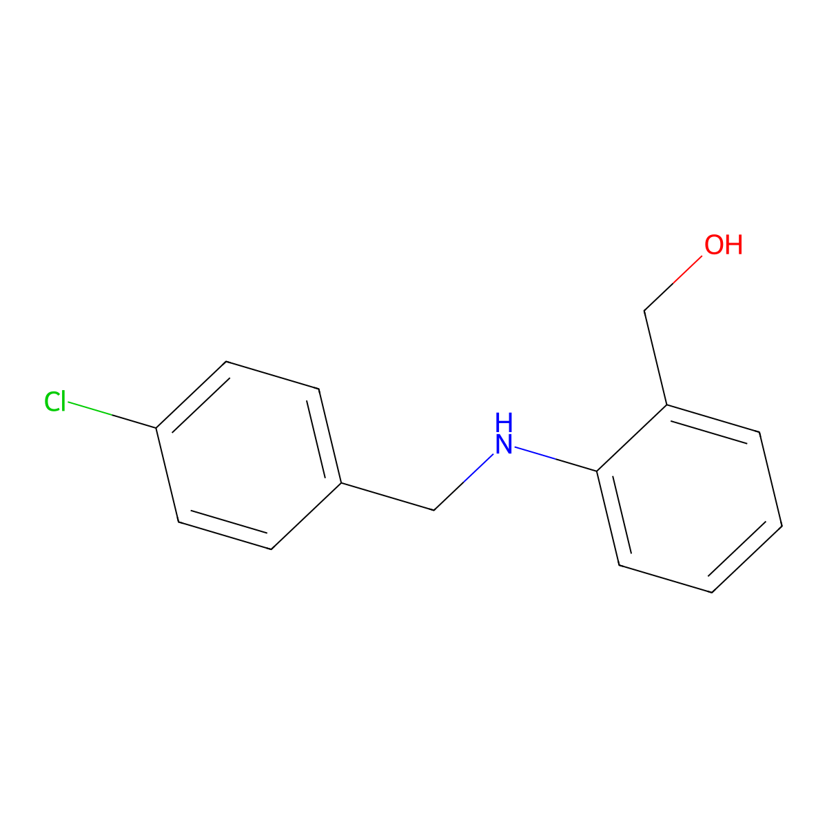 (2-{[(4-Chlorophenyl)methyl]amino}phenyl)methanol molecular structure, CAS 123401-94-5