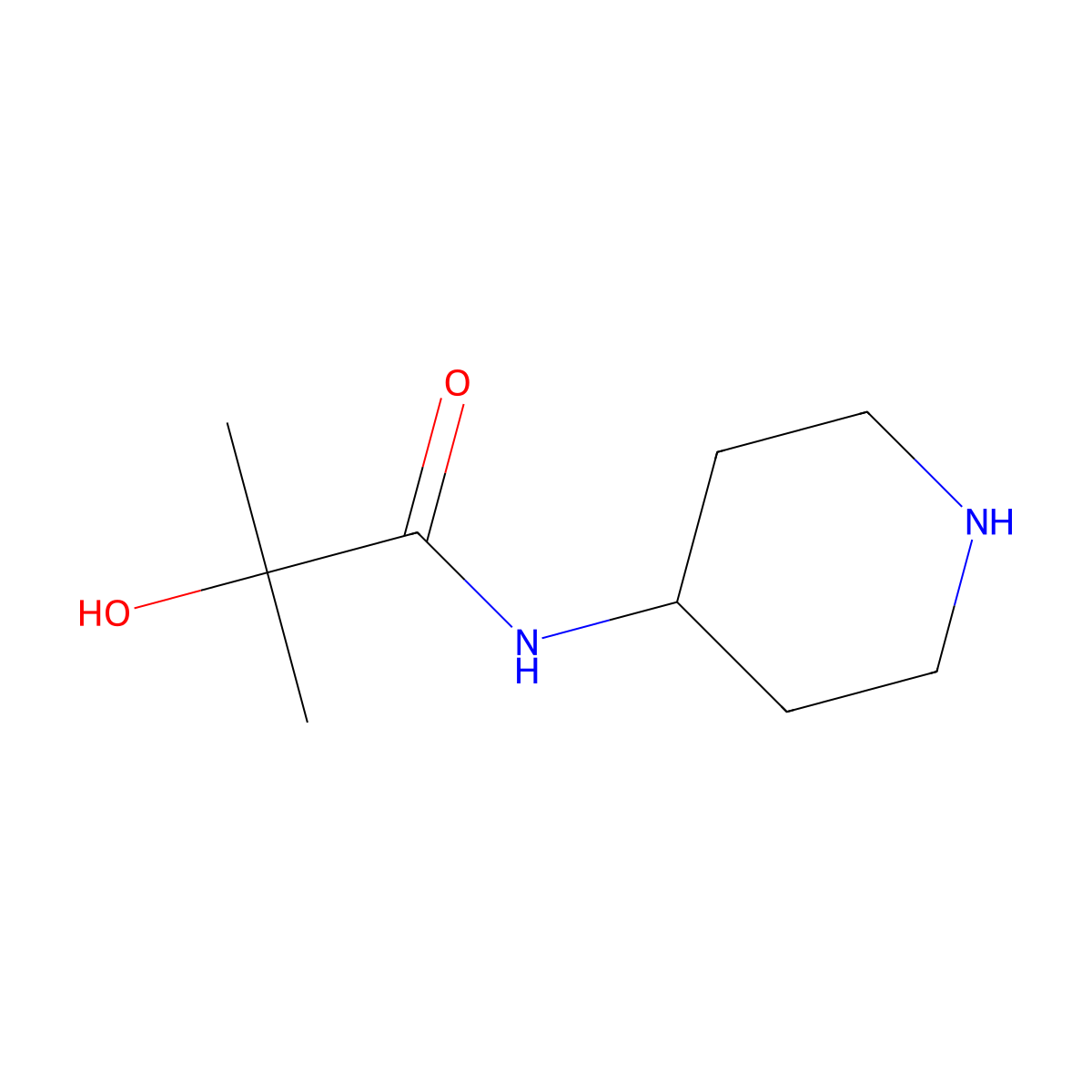 2-Hydroxy-2-methyl-N-4-piperidinylpropanamide molecular structure, CAS 1234010-21-9