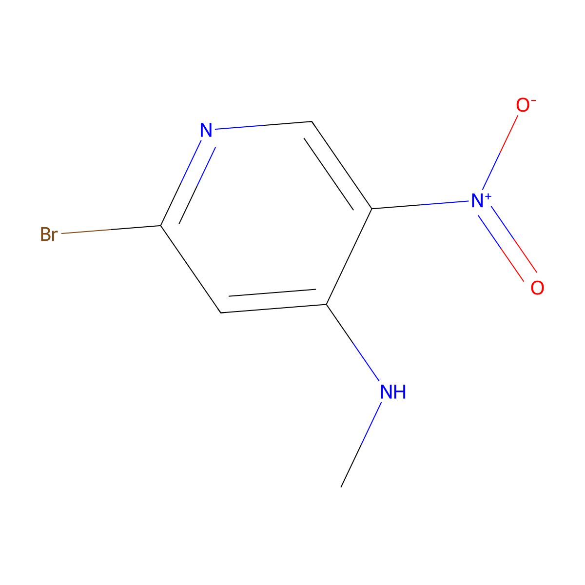 2-bromo-N-methyl-5-nitropyridin-4-amine molecular structure, CAS 1234014-33-5