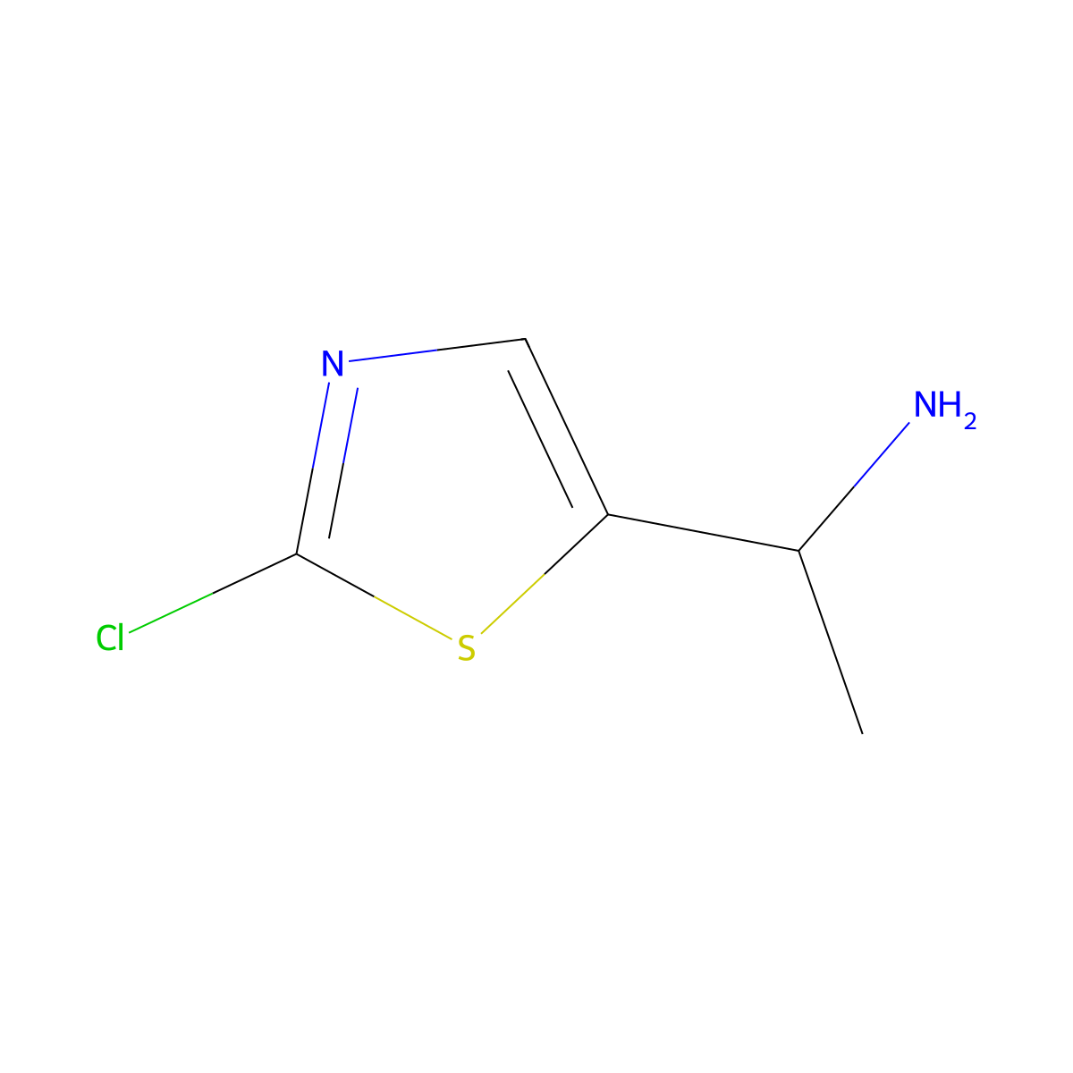 1-(2-Chloro-1,3-thiazol-5-yl)ethan-1-amine molecular structure, CAS 1234014-47-1