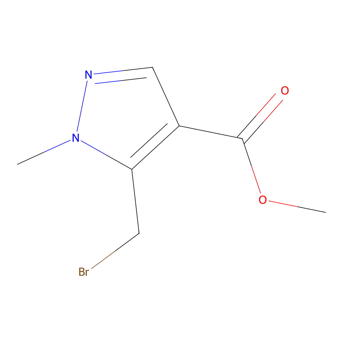 methyl 5-(bromomethyl)-1-methyl-1H-pyrazole-4-carboxylate molecular structure, CAS 1234014-53-9