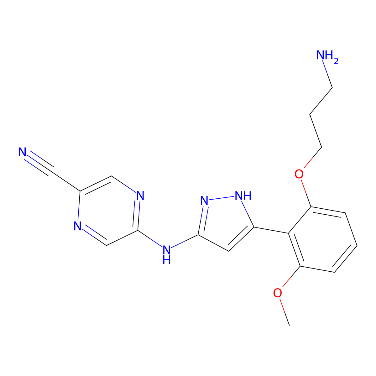 Prexasertib molecular structure, CAS 1234015-52-1