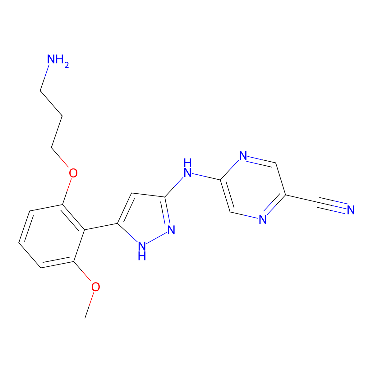 Prexasertib molecular structure, CAS 1234015-52-1
