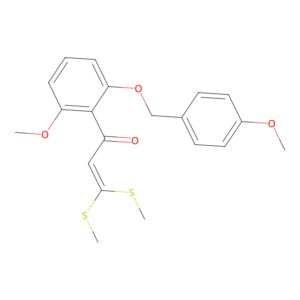 1-(2-Methoxy-6-((4-methoxybenzyl)oxy)phenyl)-3,3-bis(methylthio)prop-2-en-1-one molecular structure, CAS 1234015-62-3