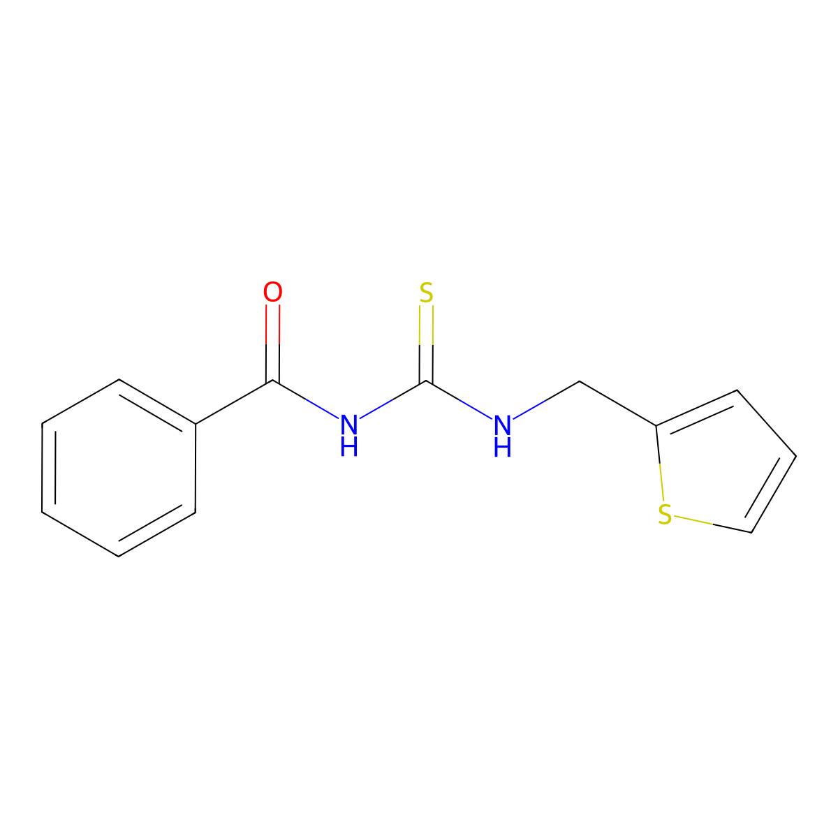 N-[(thiophen-2-ylmethyl)carbamothioyl]benzamide molecular structure, CAS 123403-76-9
