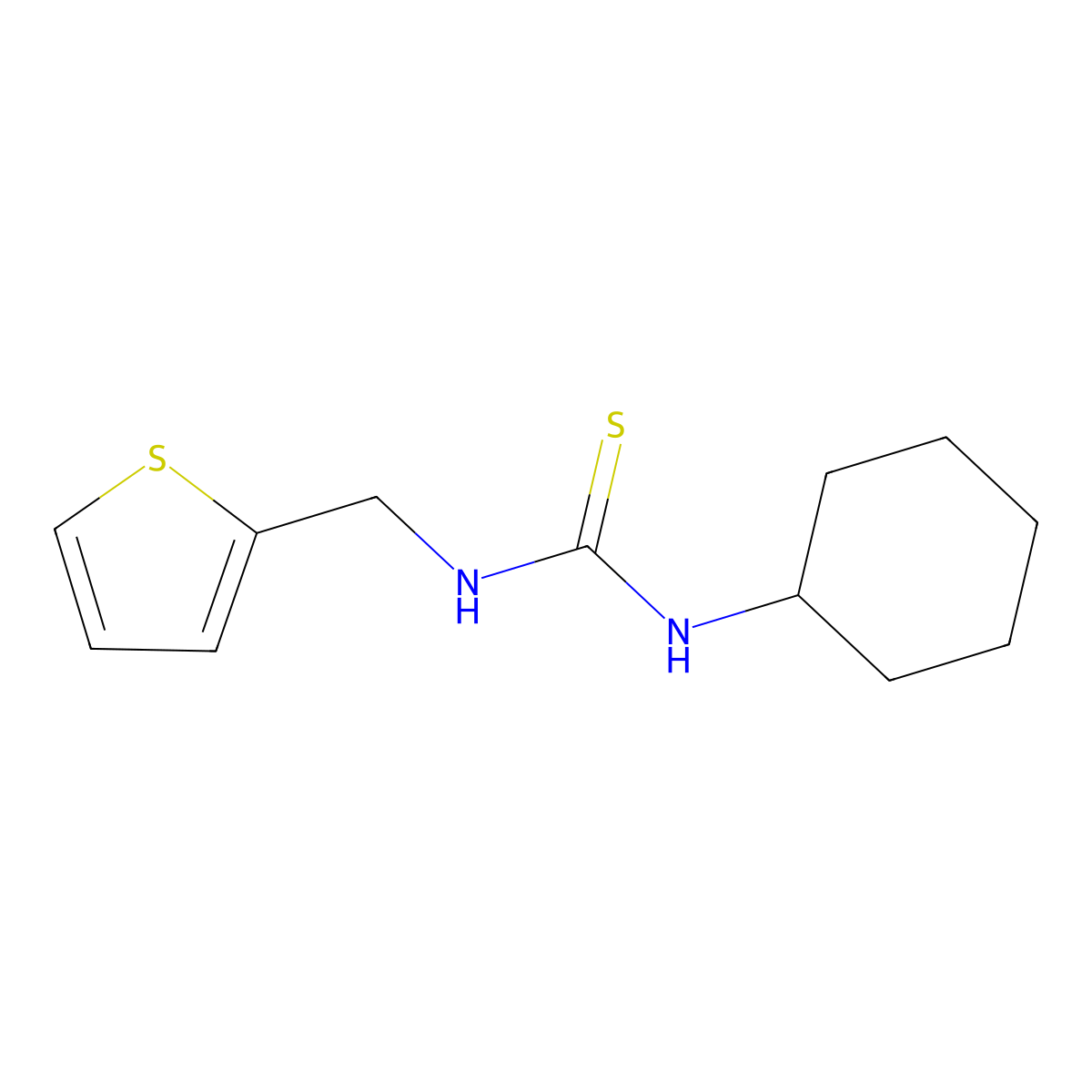 1-Cyclohexyl-3-(thiophen-2-ylmethyl)thiourea molecular structure, CAS 123403-79-2