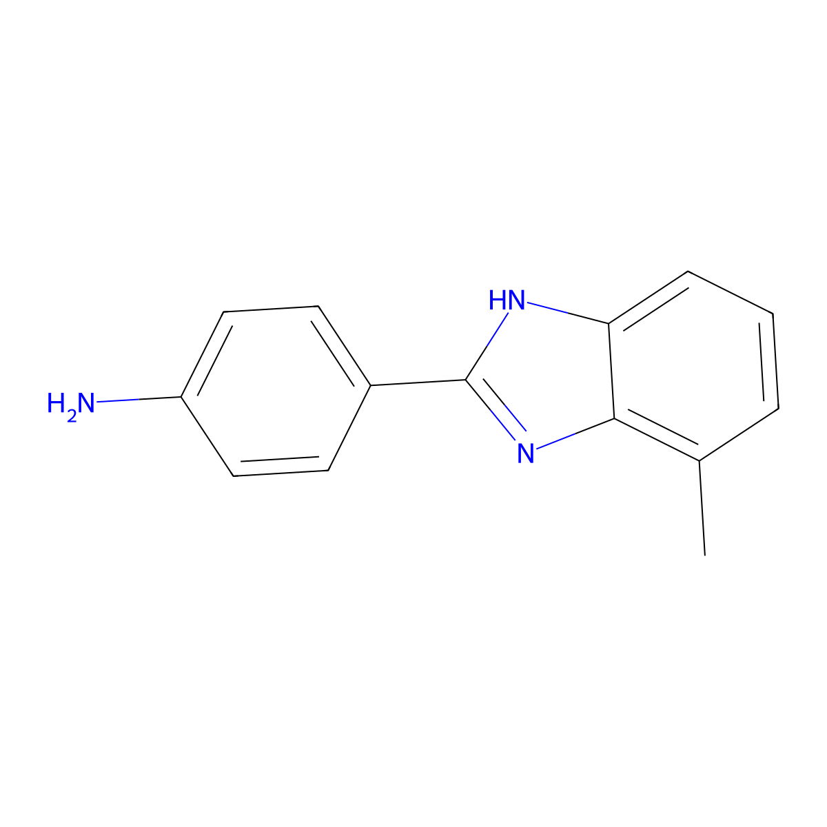 4-(4-Methyl-1H-benzoimidazol-2-yl)-phenylamine molecular structure, CAS 123405-51-6