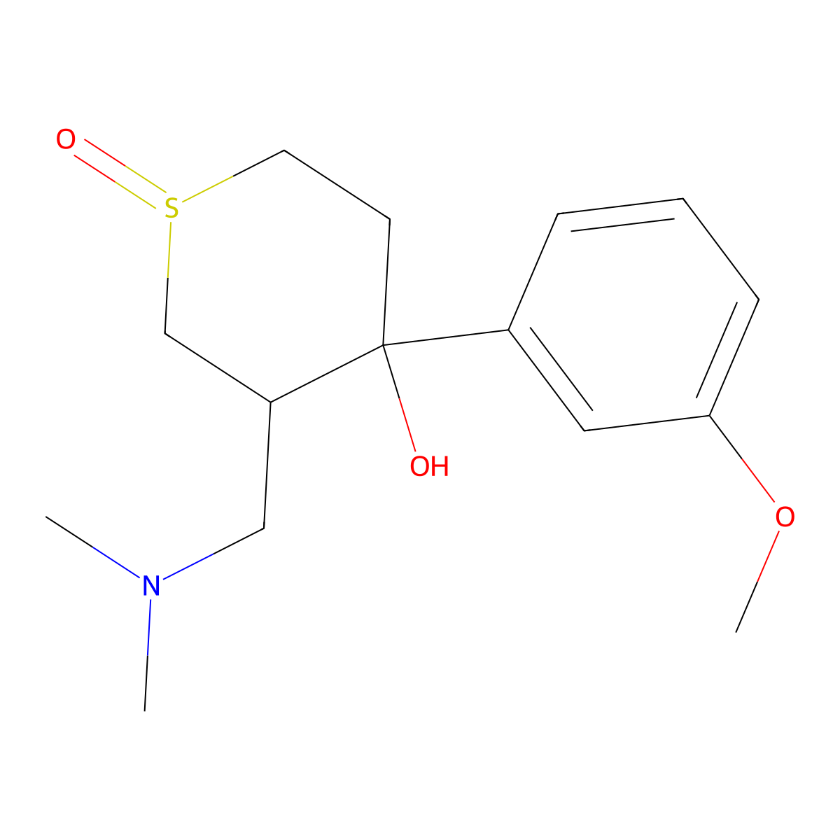 3-[(dimethylamino)methyl]-4-(3-methoxyphenyl)tetrahydro-2H-thiopyran-4-ol 1-oxide molecular structure, CAS 123407-51-2