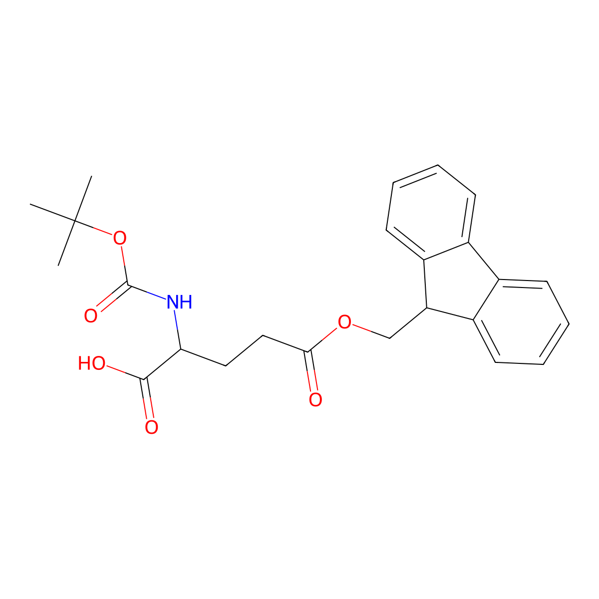 Boc-D-Glu(Ofm)-OH molecular structure, CAS 123417-20-9