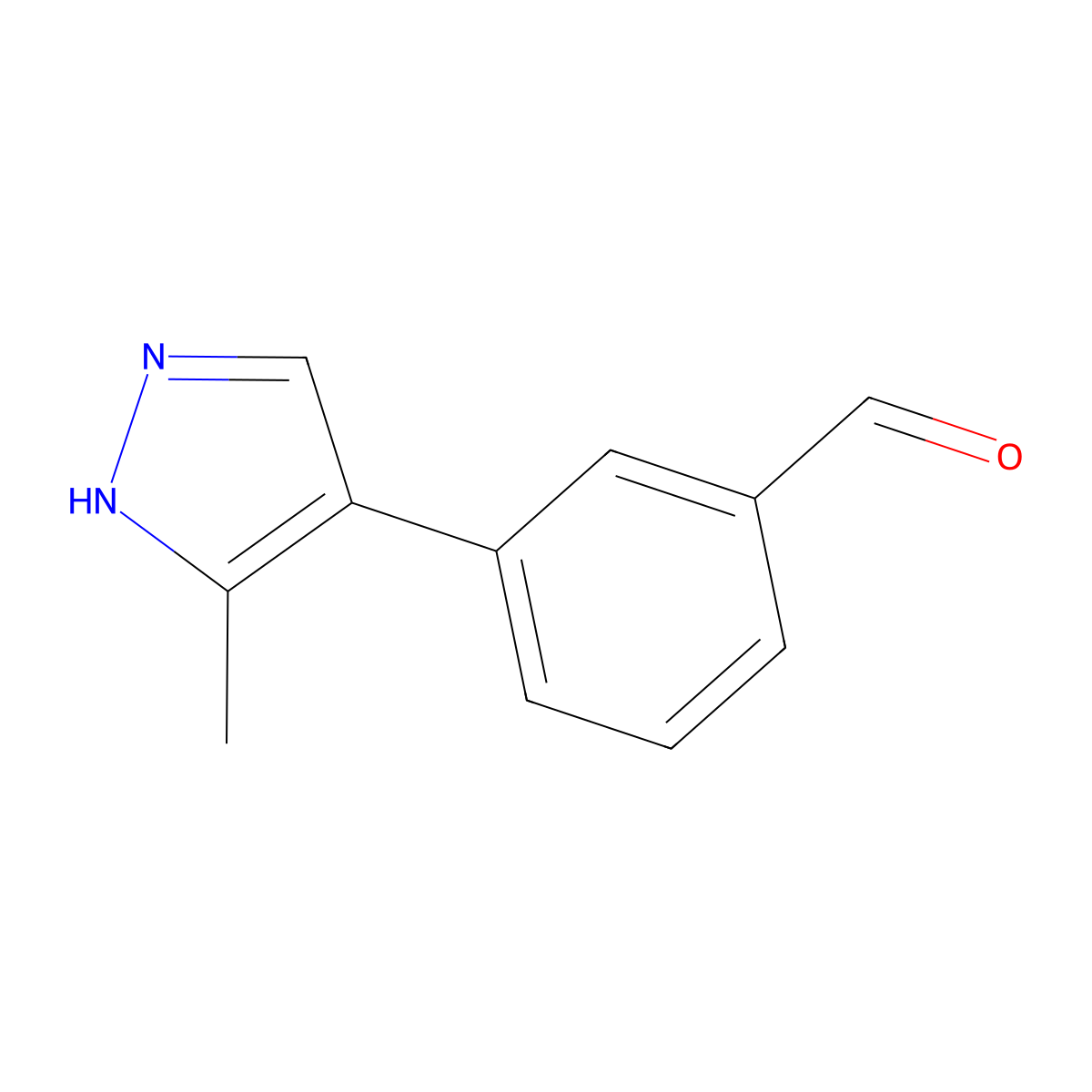 3-(3-methyl-1H-pyrazol-4-yl)benzaldehyde molecular structure, CAS 1234174-42-5