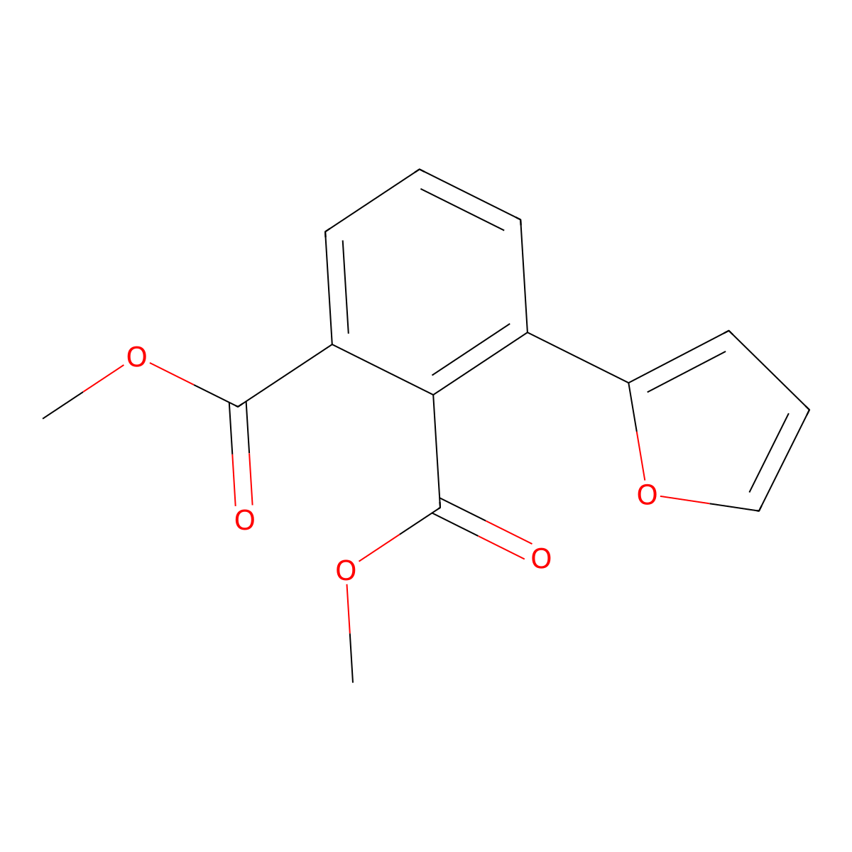 Dimethyl 3-(furan-2-yl)benzene-1,2-dicarboxylate molecular structure, CAS 123418-15-5