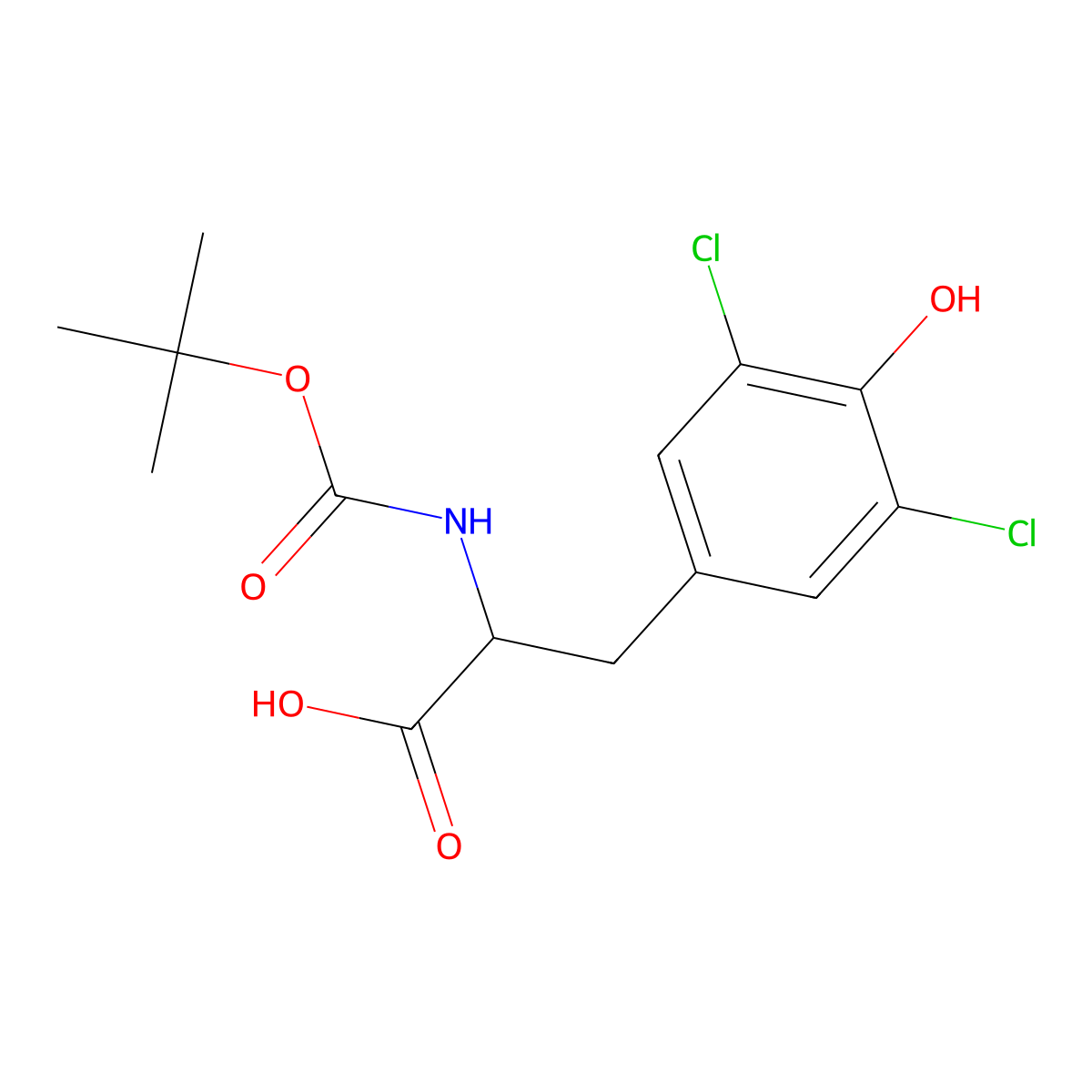 Boc-Tyr(3,5-Cl2)-OH molecular structure, CAS 123418-41-7