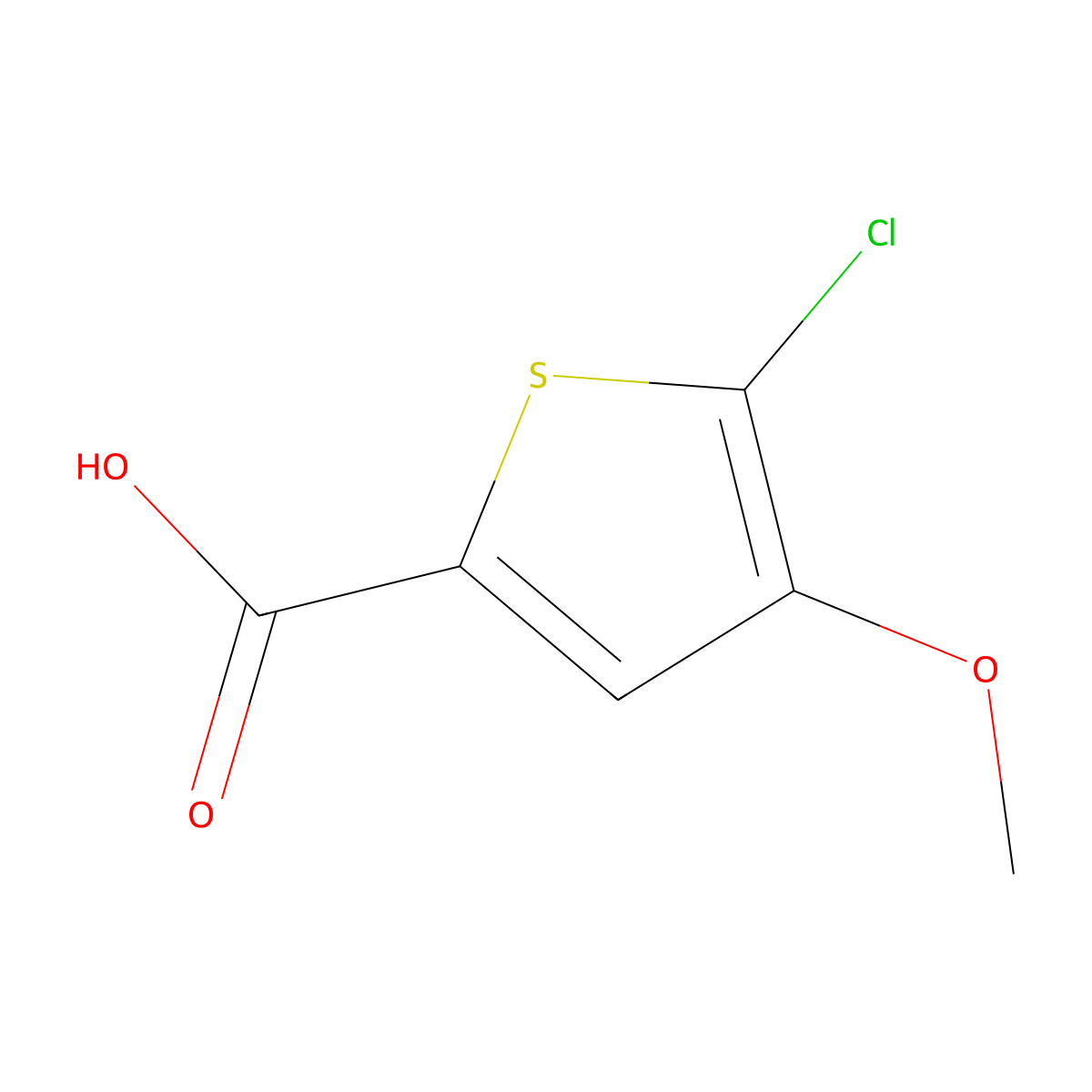 5-Chloro-4-methoxythiophene-2-carboxylic acid molecular structure, CAS 123418-47-3