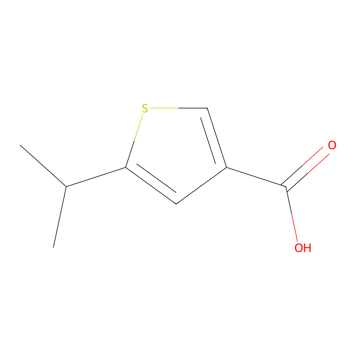 5-Isopropylthiophene-3-carboxylic acid molecular structure, CAS 123418-51-9