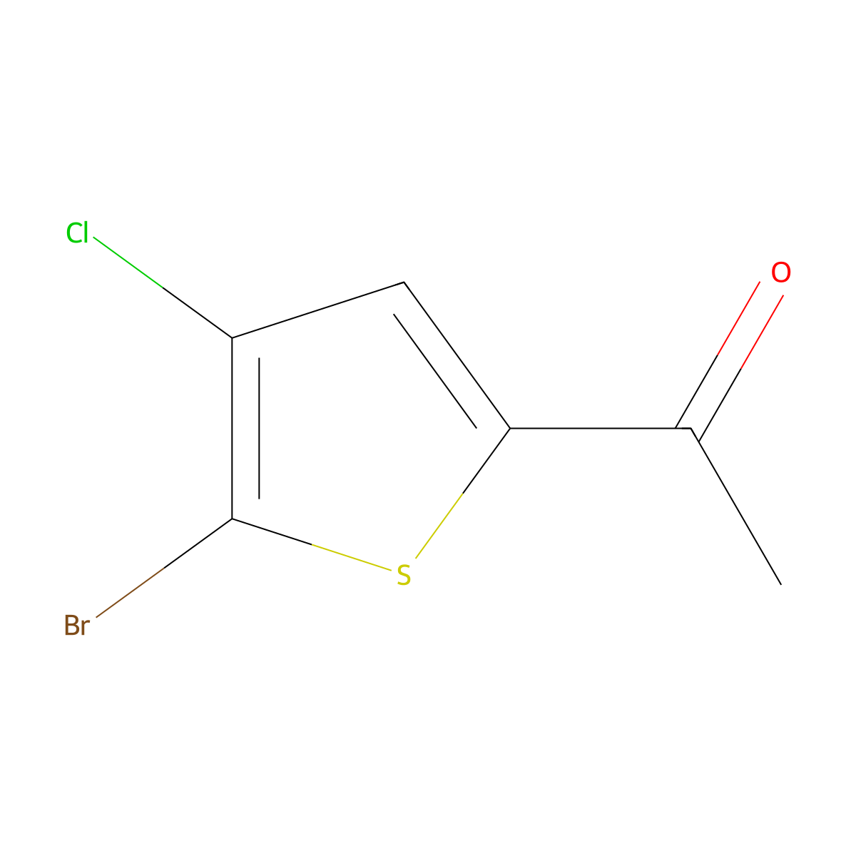 1-(5-Bromo-4-chlorothiophen-2-yl)ethan-1-one molecular structure, CAS 123418-66-6