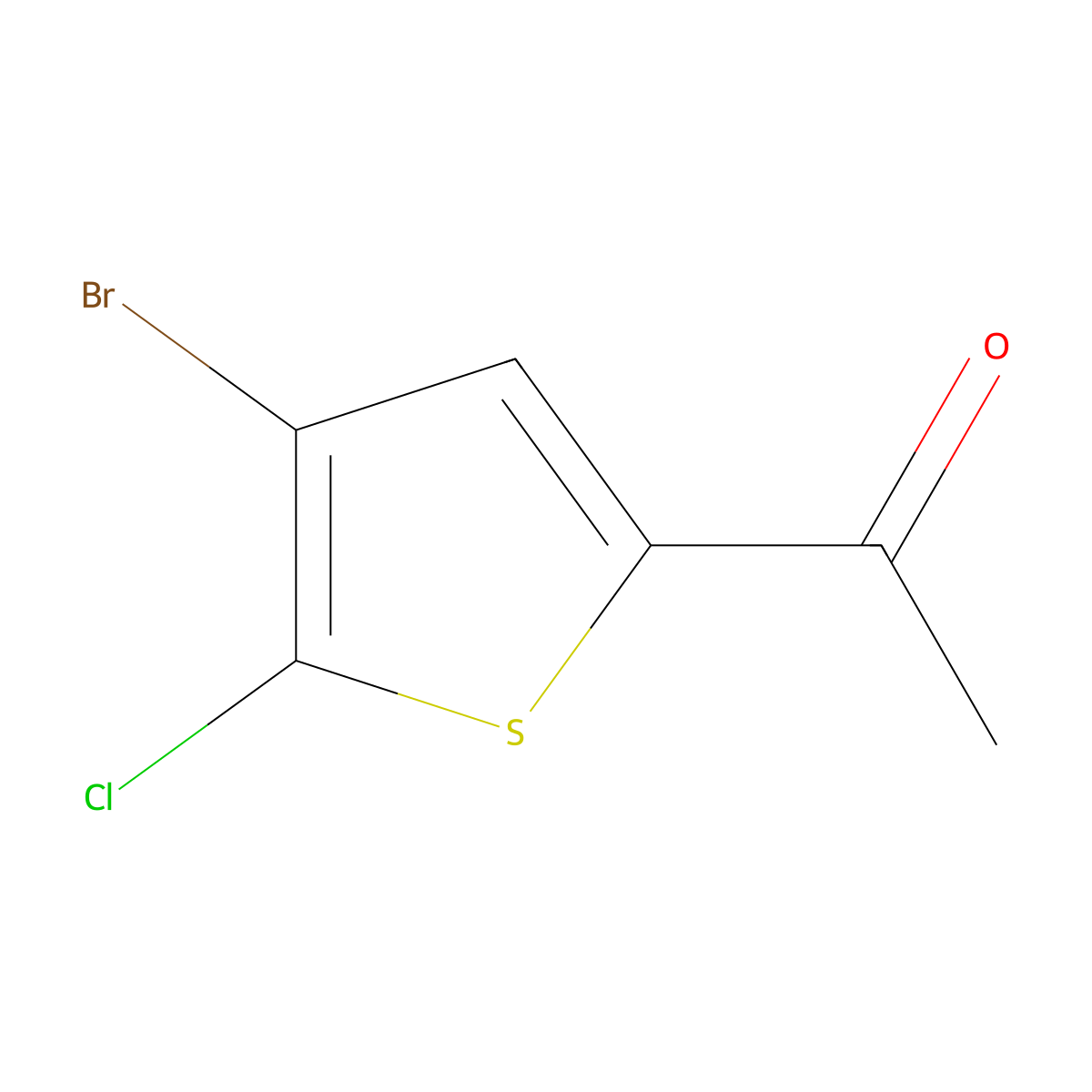 1-(4-Bromo-5-chlorothiophen-2-yl)ethan-1-one molecular structure, CAS 123418-67-7