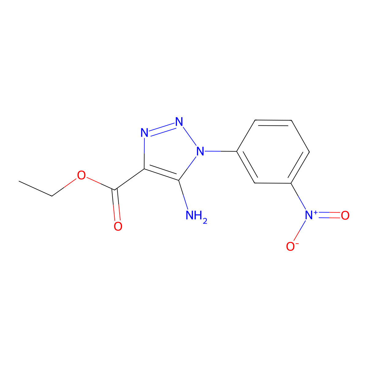 ethyl 5-amino-1-(3-nitrophenyl)-1H-1,2,3-triazole-4-carboxylate molecular structure, CAS 123419-05-6