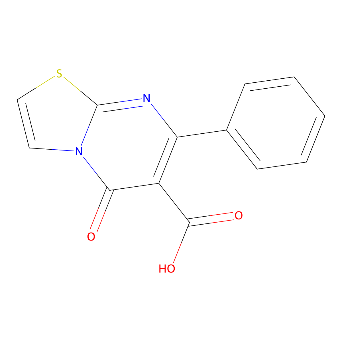 5-Oxo-7-phenyl-5H-thiazolo[3,2-a]pyrimidine-6-carboxylic acid molecular structure, CAS 123419-86-3