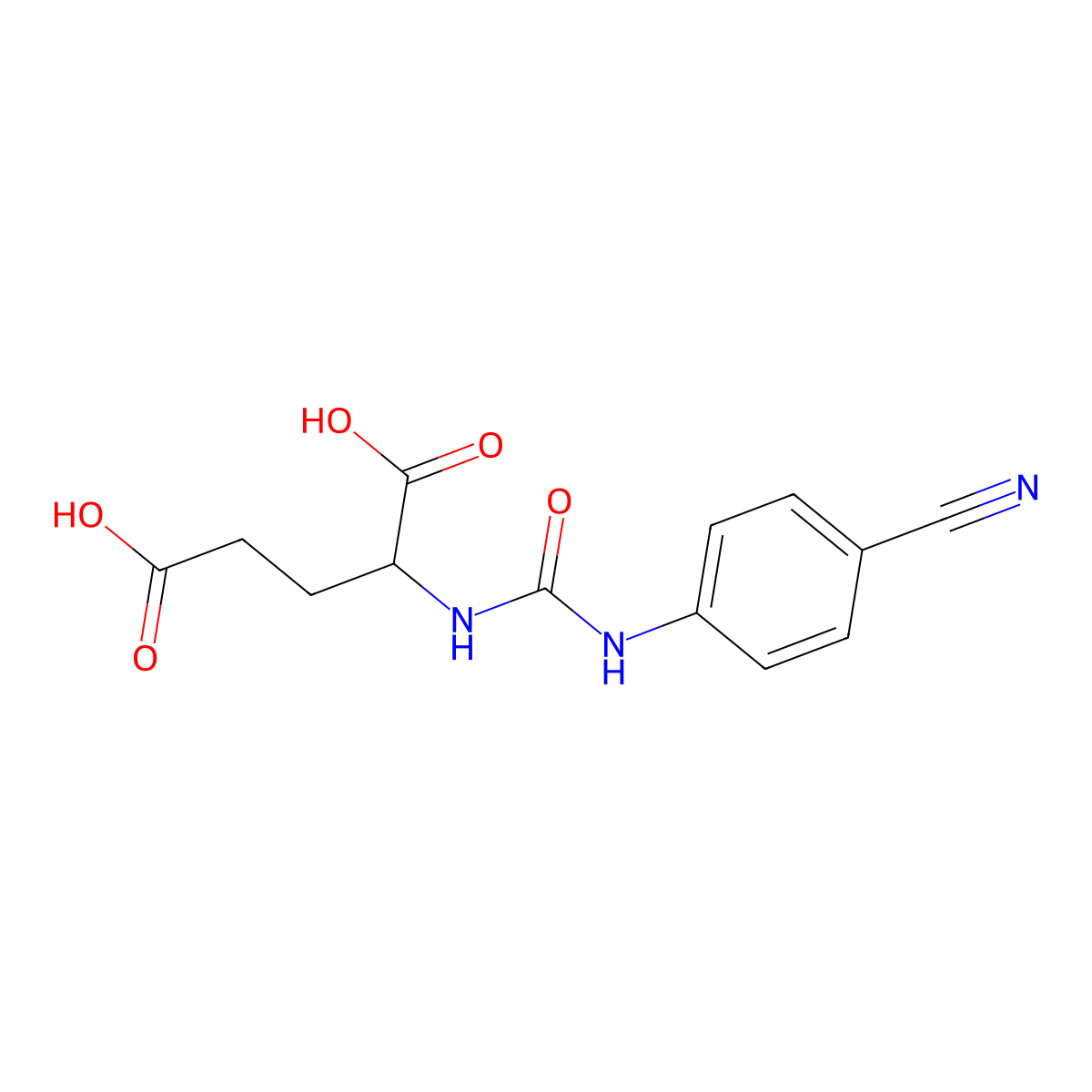 2-{[(4-Cyanophenyl)carbamoyl]amino}pentanedioic acid molecular structure, CAS 1234194-92-3