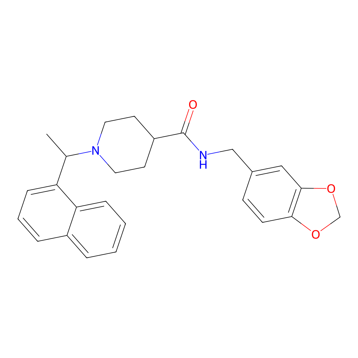 N-(1,3-Benzodioxol-5-Ylmethyl)-1-[(1r)-1-Naphthalen-1-Ylethyl]piperidine-4-Carboxamide molecular structure, CAS 1234195-91-5