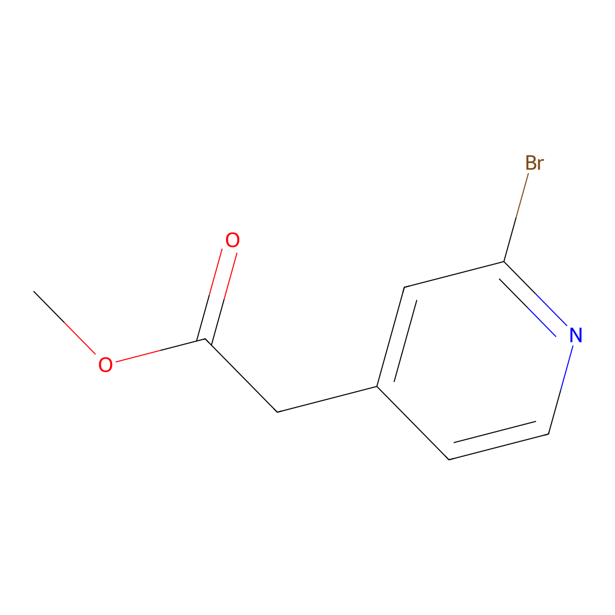 Methyl 2-(2-bromo-4-pyridyl)acetate molecular structure, CAS 1234217-58-3