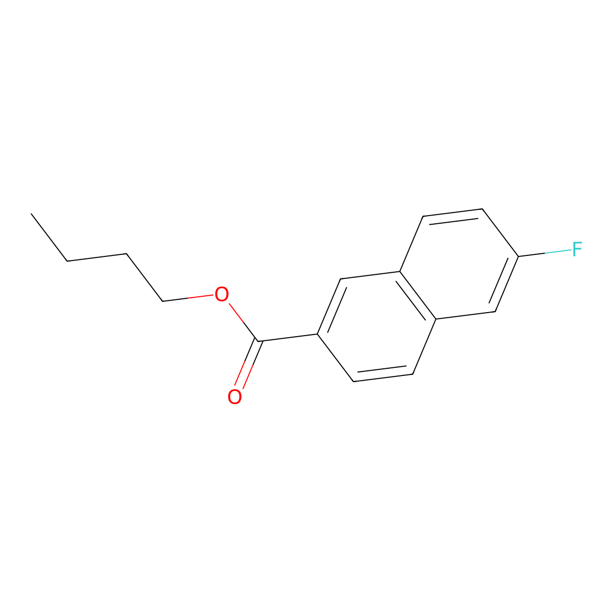 Butyl 6-fluoro-2-naphthalenecarboxylate molecular structure, CAS 1234293-66-3