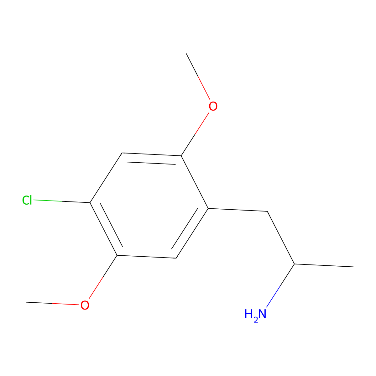 2,5-Dimethoxy-4-chloroamphetamine molecular structure, CAS 123431-31-2