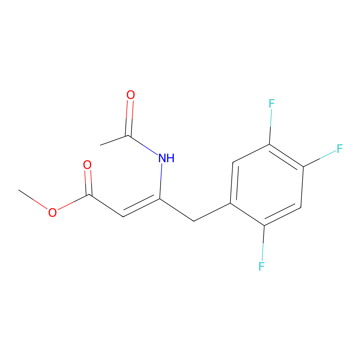 (Z)-methyl 3-acetamido-4-(2,4,5-trifluorophenyl)but-2-enoate molecular structure, CAS 1234321-81-3