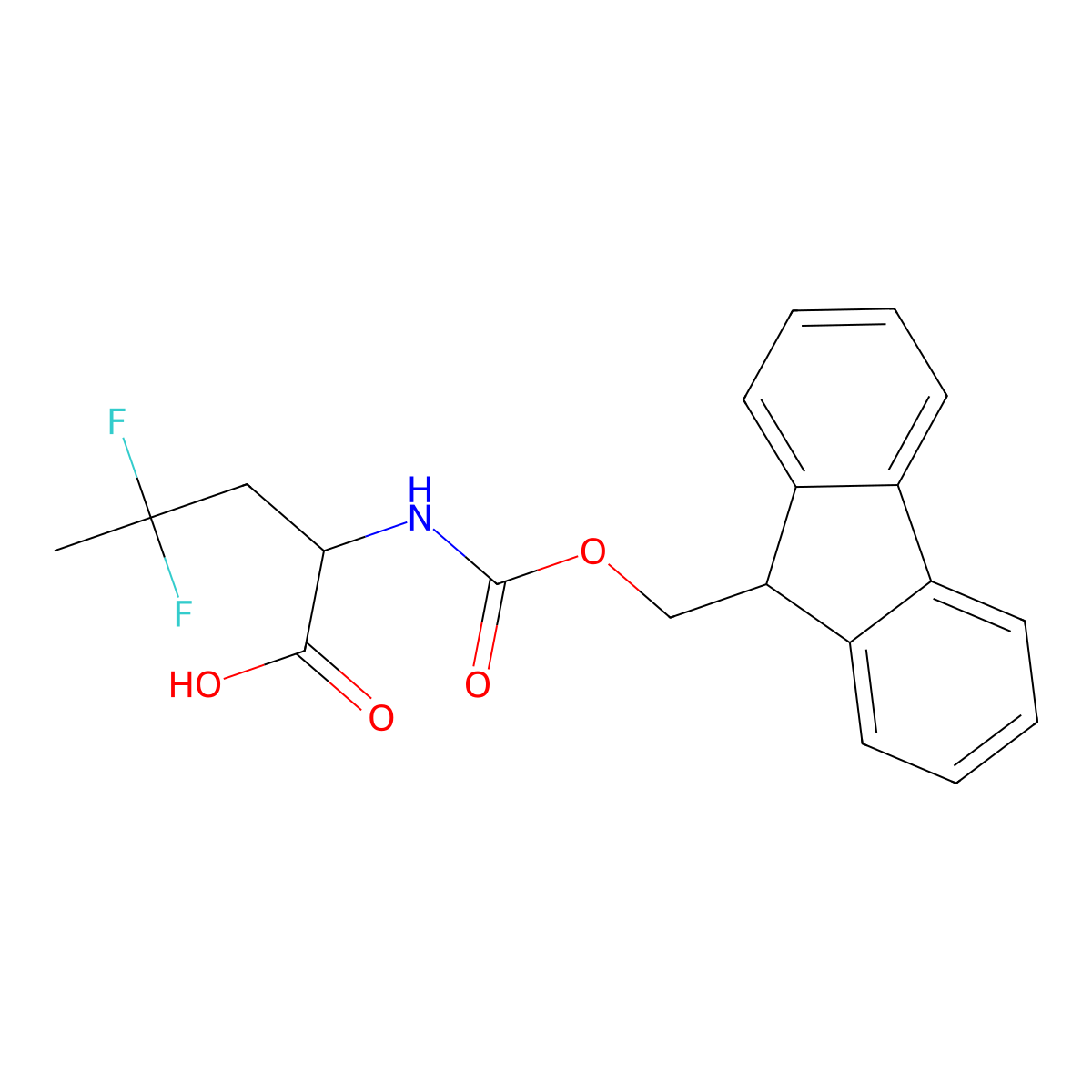 2-({[(9H-fluoren-9-yl)methoxy]carbonyl}amino)-4,4-difluoropentanoic acid molecular structure, CAS 1234323-60-4