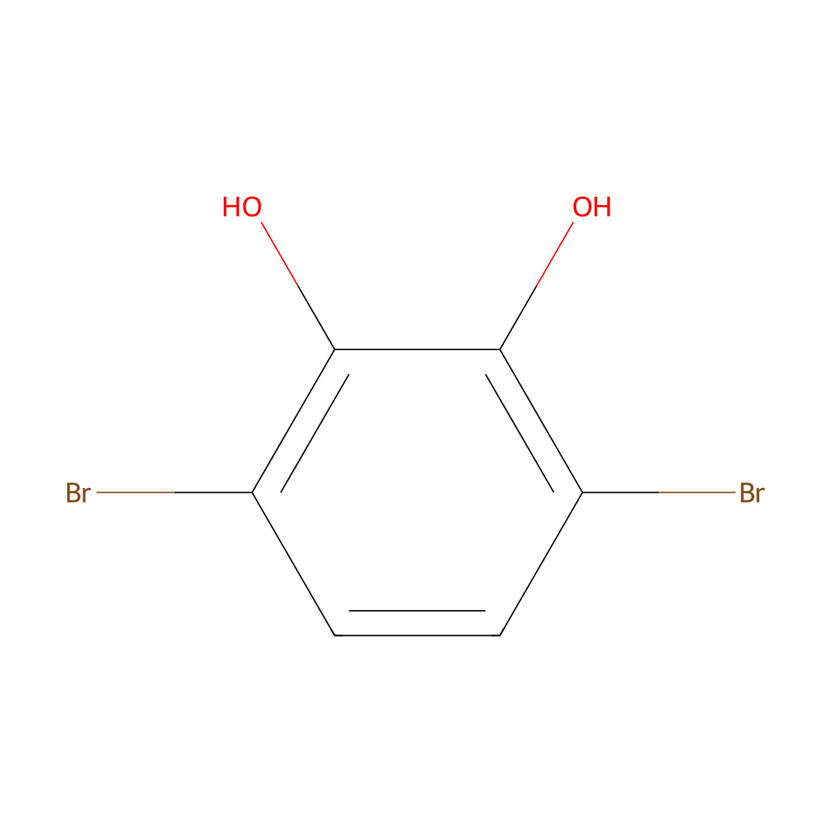 3,6-Dibromobenzene-1,2-diol molecular structure, CAS 123433-20-5