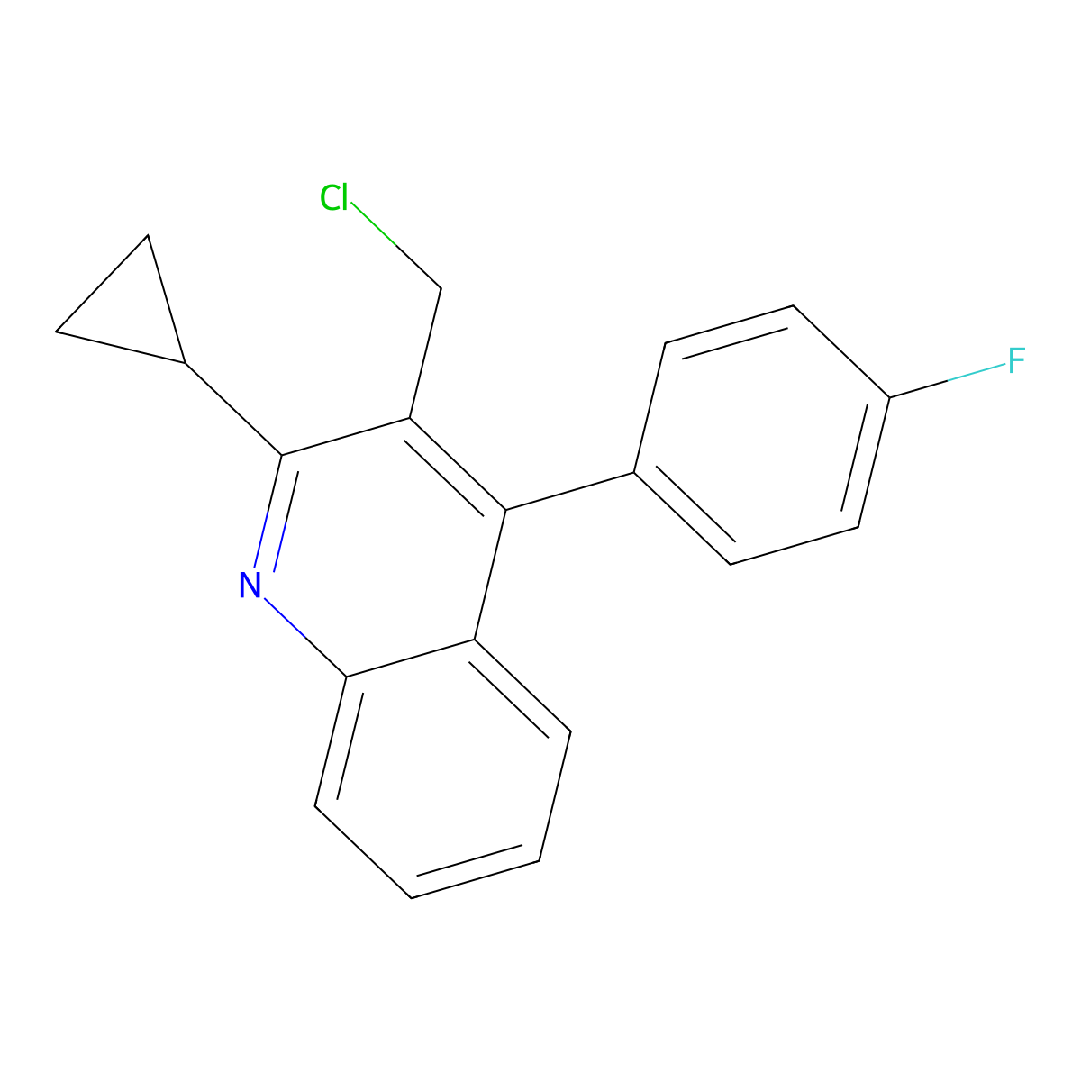3-(Chloromethyl)-2-cyclopropyl-4-(4-fluorophenyl)quinoline molecular structure, CAS 1234331-56-6