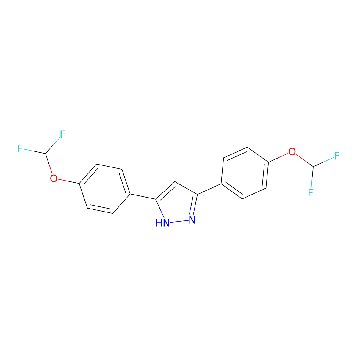 3,5-bis[4-(difluoromethoxy)phenyl]-1H-pyrazole molecular structure, CAS 1234342-17-6
