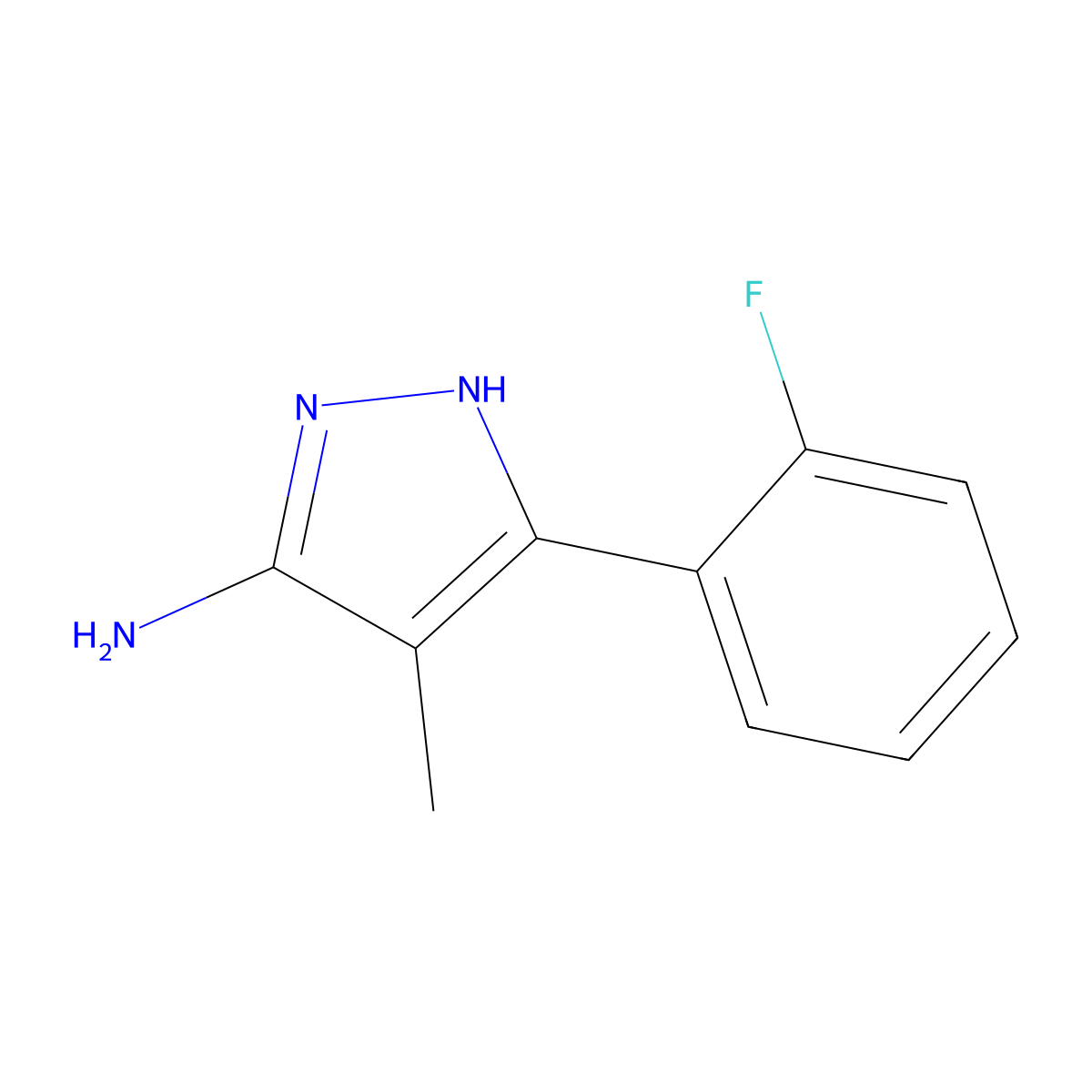 3-(2-Fluorophenyl)-4-methyl-1H-pyrazol-5-amine molecular structure, CAS 1234343-26-0