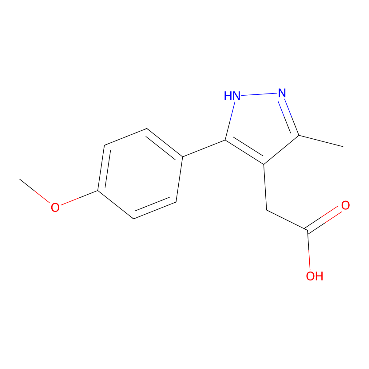 [3-(4-Methoxyphenyl)-5-methyl-1H-pyrazol-4-yl]-acetic acid molecular structure, CAS 1234343-27-1