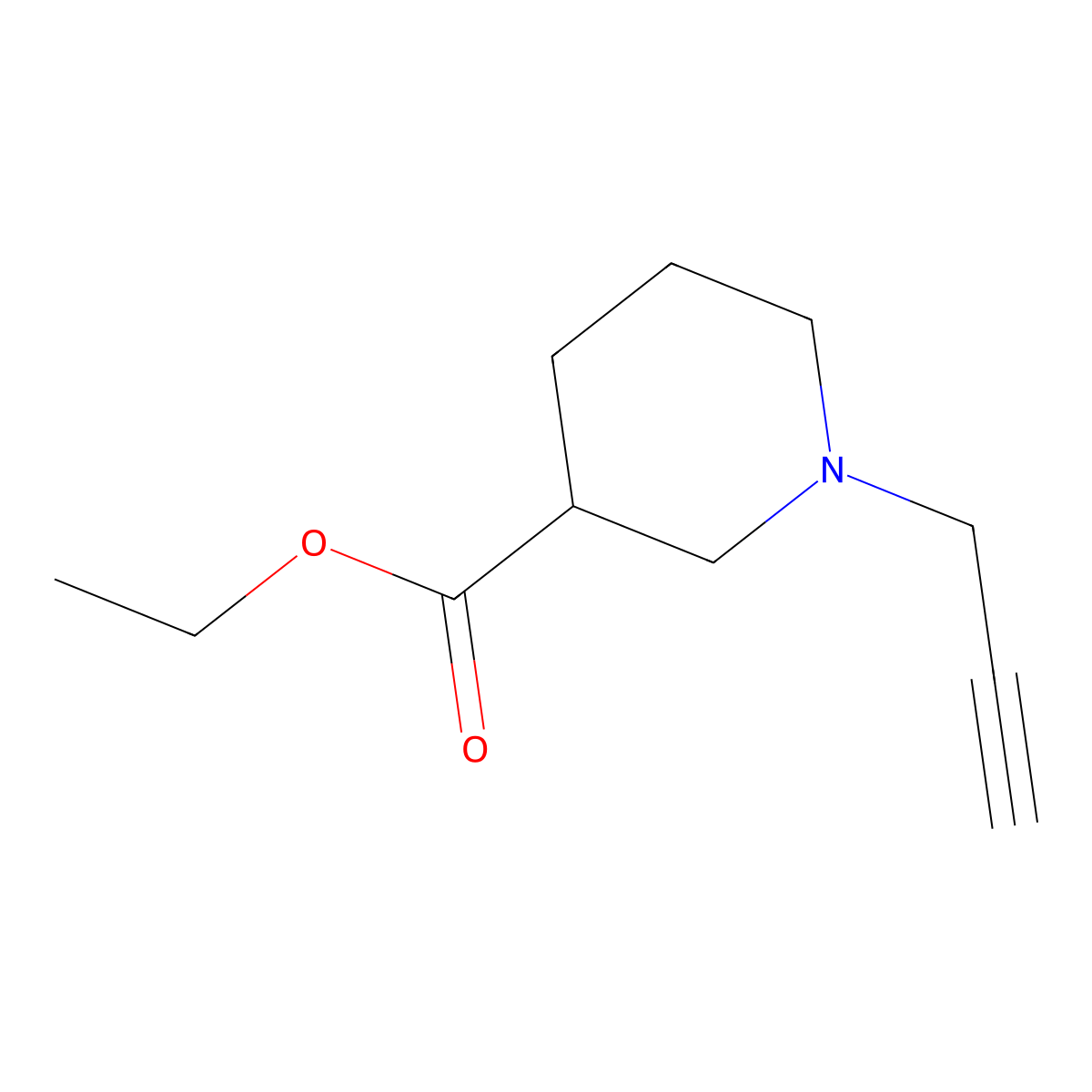 Ethyl 1-(prop-2-yn-1-yl)piperidine-3-carboxylate molecular structure, CAS 1234357-94-8