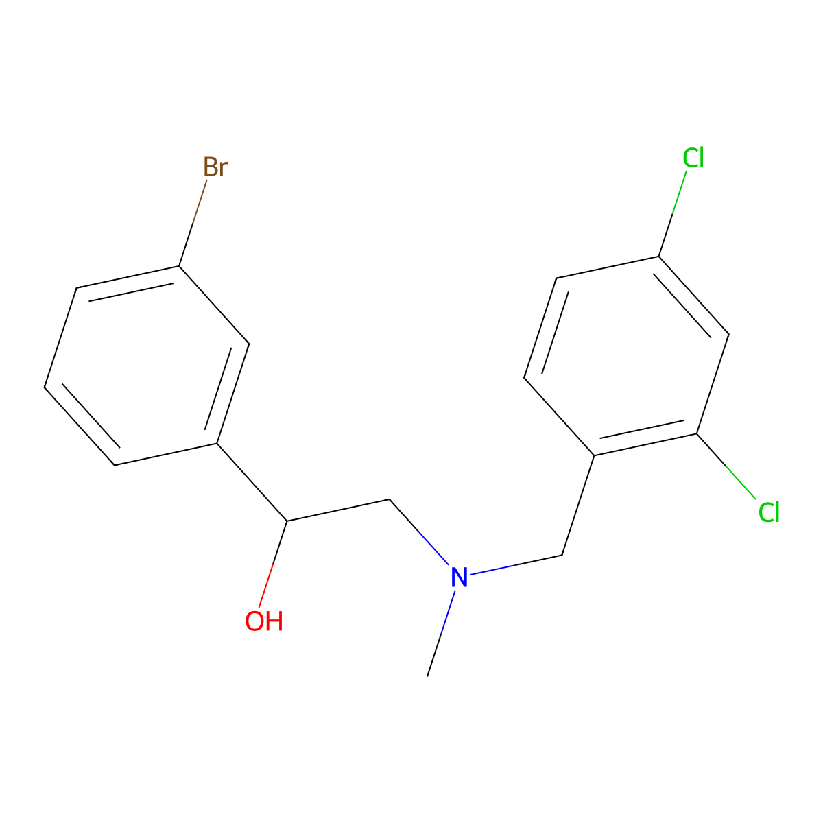 1-(3-Bromophenyl)-2-((2,4-dichlorobenzyl)(methyl)amino)ethanol molecular structure, CAS 1234366-97-2