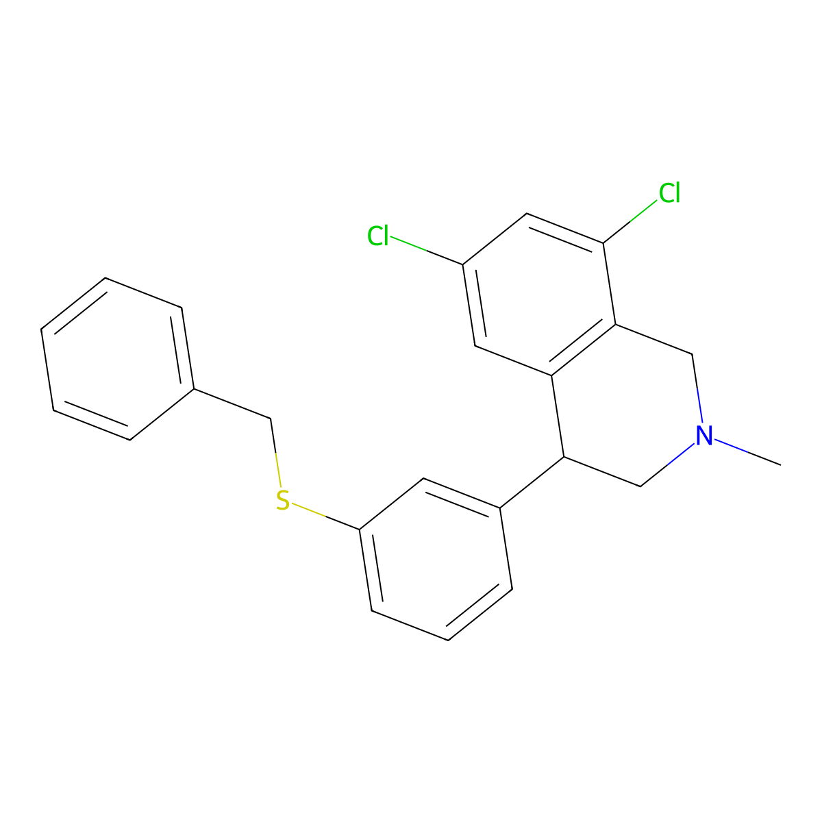 4-(3-(Benzylthio)phenyl)-6,8-dichloro-2-methyl-1,2,3,4-tetrahydroisoquinoline molecular structure, CAS 1234366-98-3