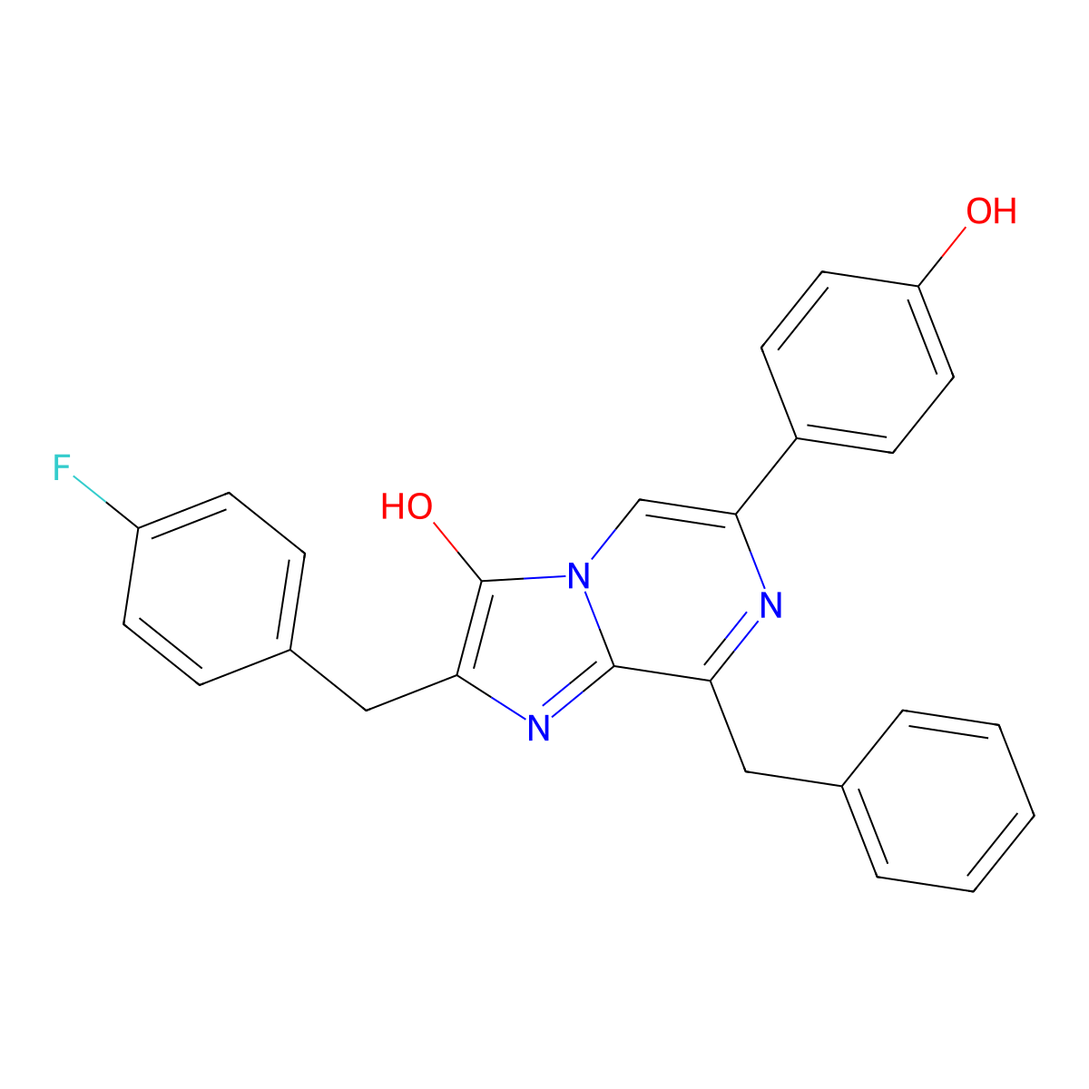 Coelenterazine f molecular structure, CAS 123437-16-1