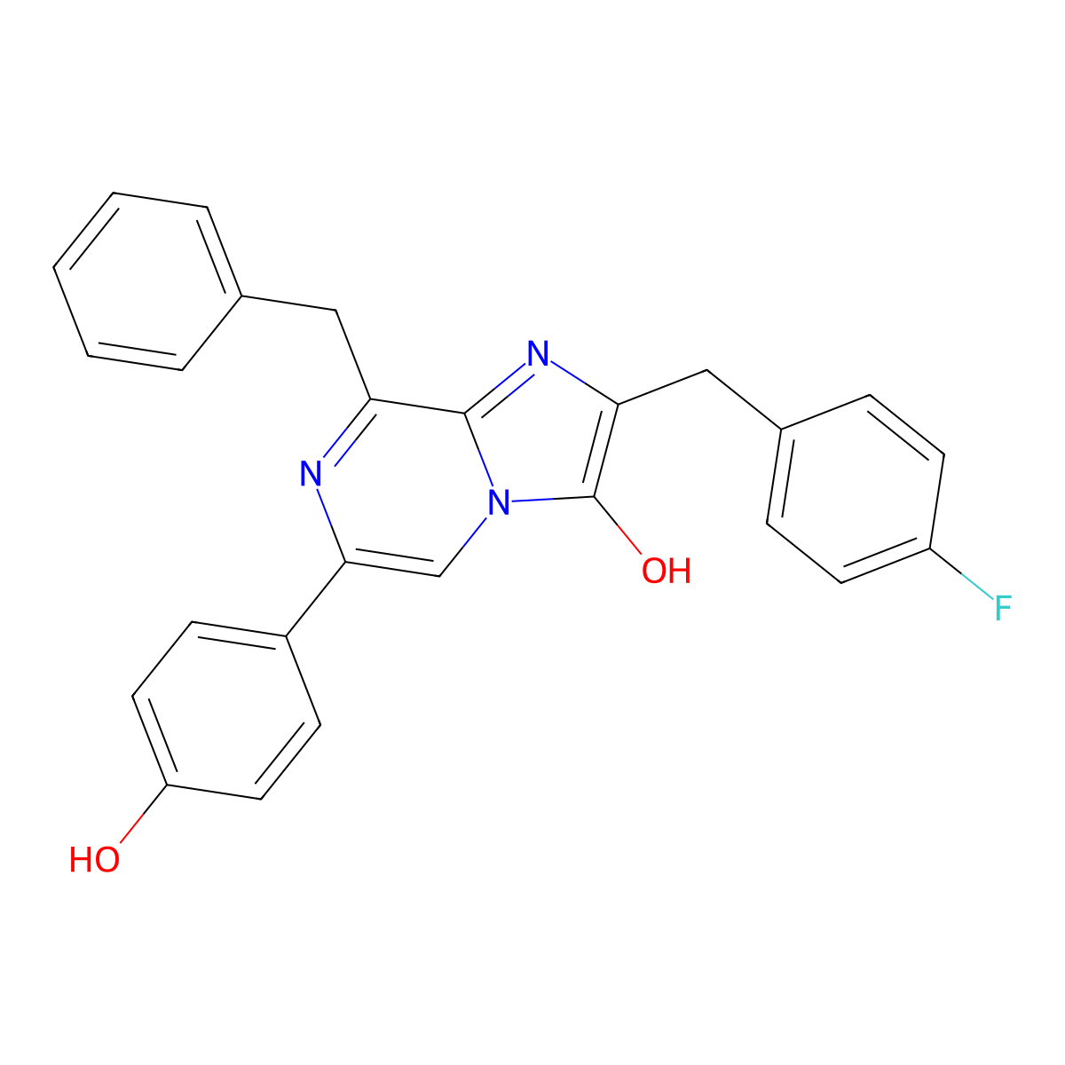 Coelenterazine f molecular structure, CAS 123437-16-1
