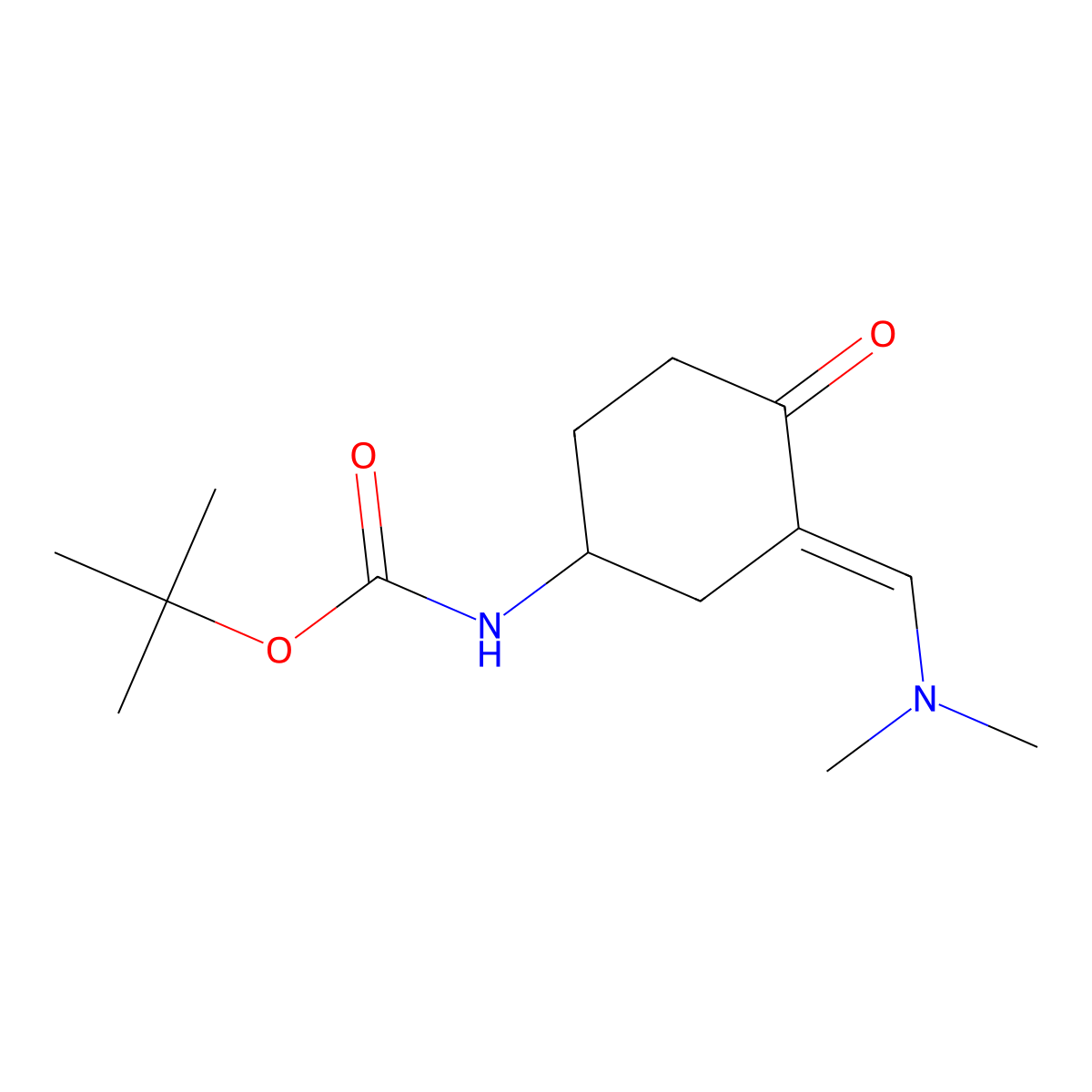 (E)-tert-butyl 3-((dimethylamino)methylene)-4-oxocyclohexylcarbamate molecular structure, CAS 1234376-97-6