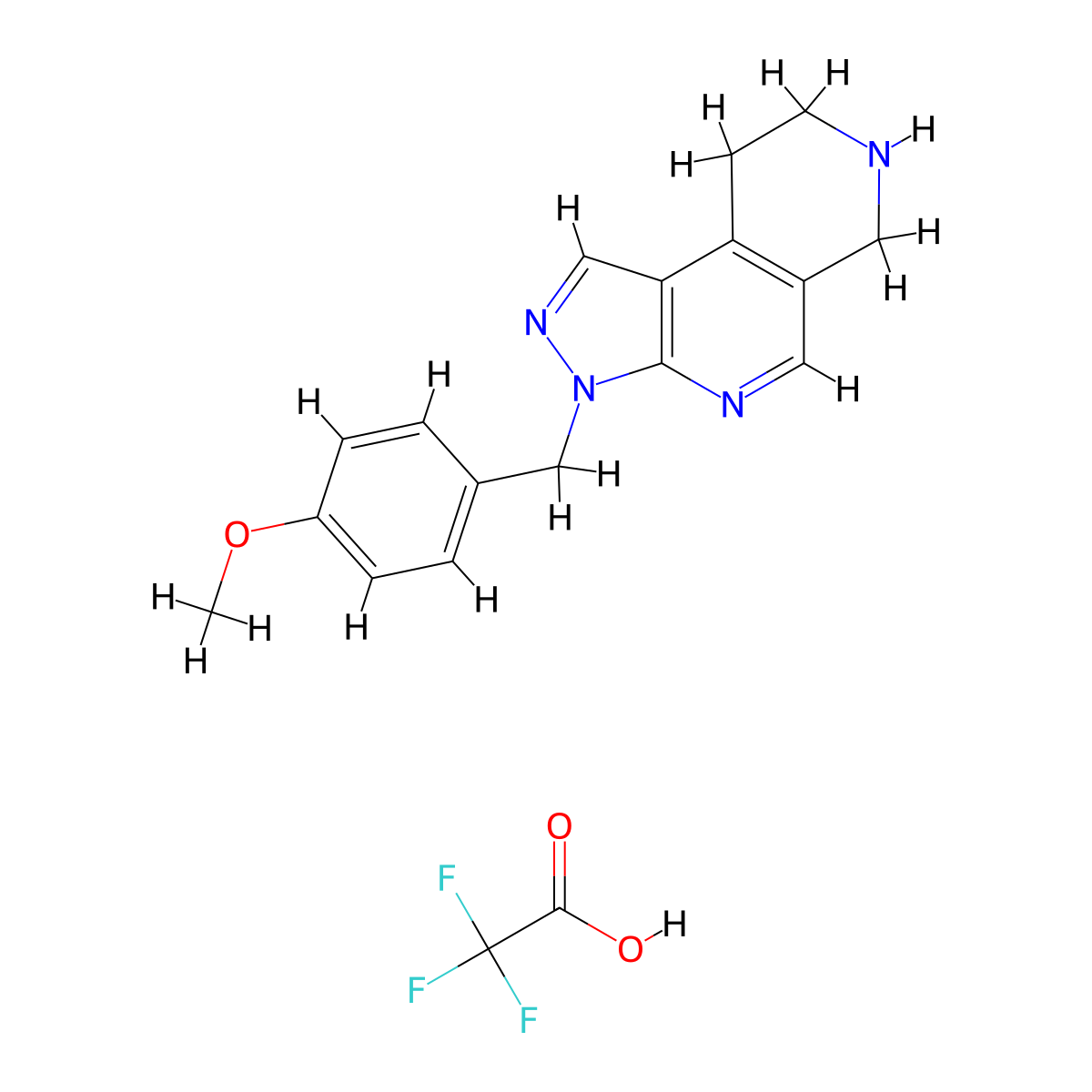 3-[(4-Methoxyphenyl)methyl]-6,7,8,9-tetrahydropyrazolo[3,4-c][2,7]naphthyridine;2,2,2-trifluoroacetic acid molecular structure, CAS 1234377-67-3