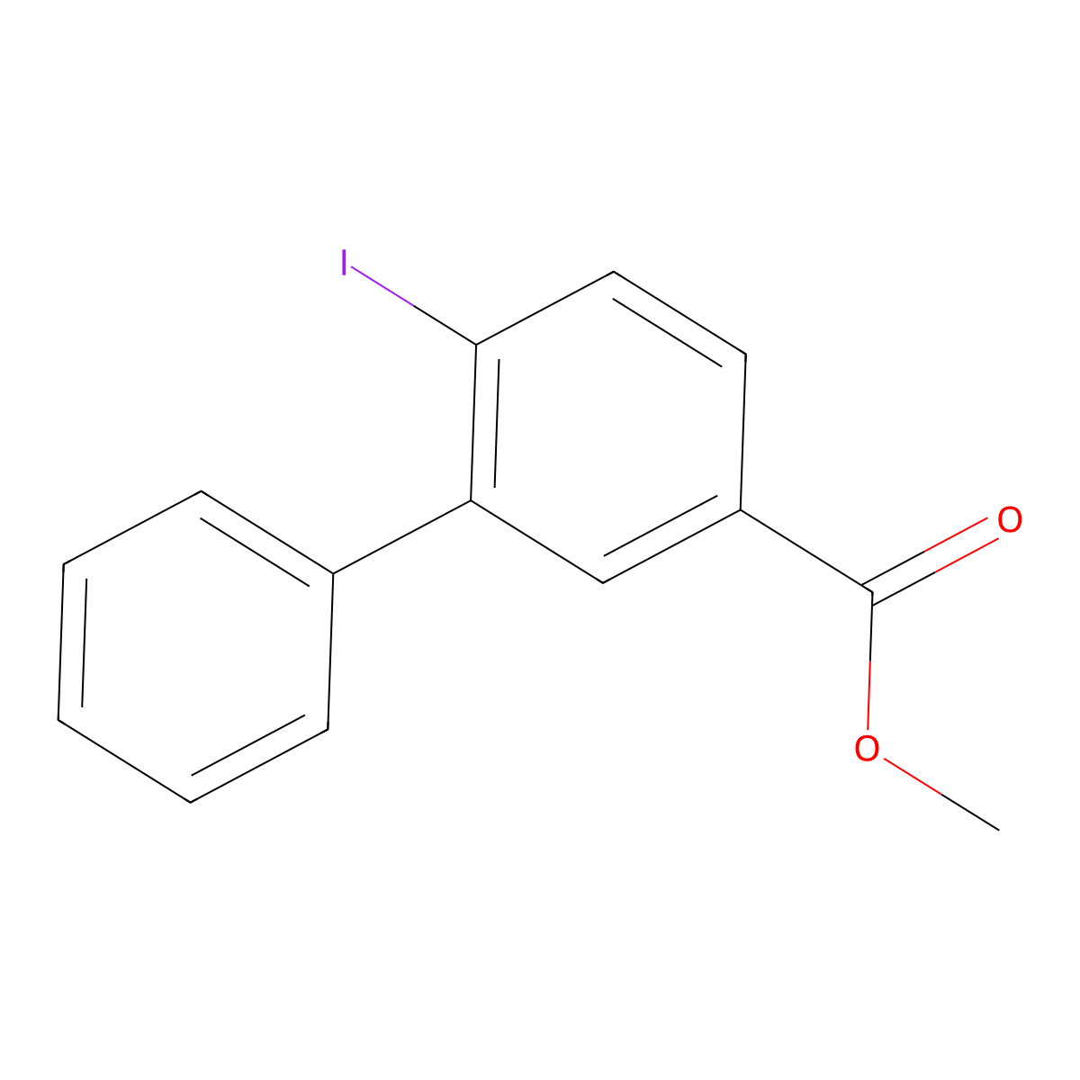 Methyl 4-iodo-3-phenylbenzoate molecular structure, CAS 1234482-33-7